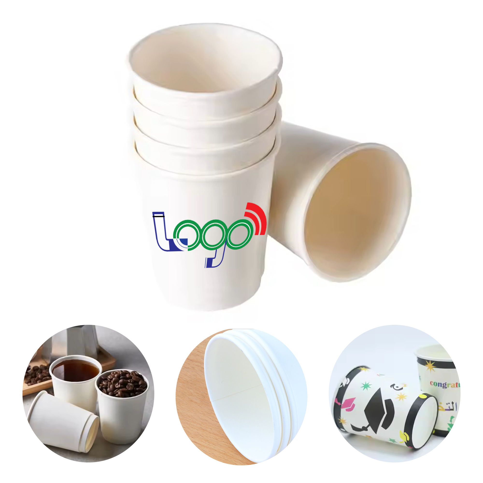 MOQ:300pcs Disposable eco-Friendly Paper Cups 2