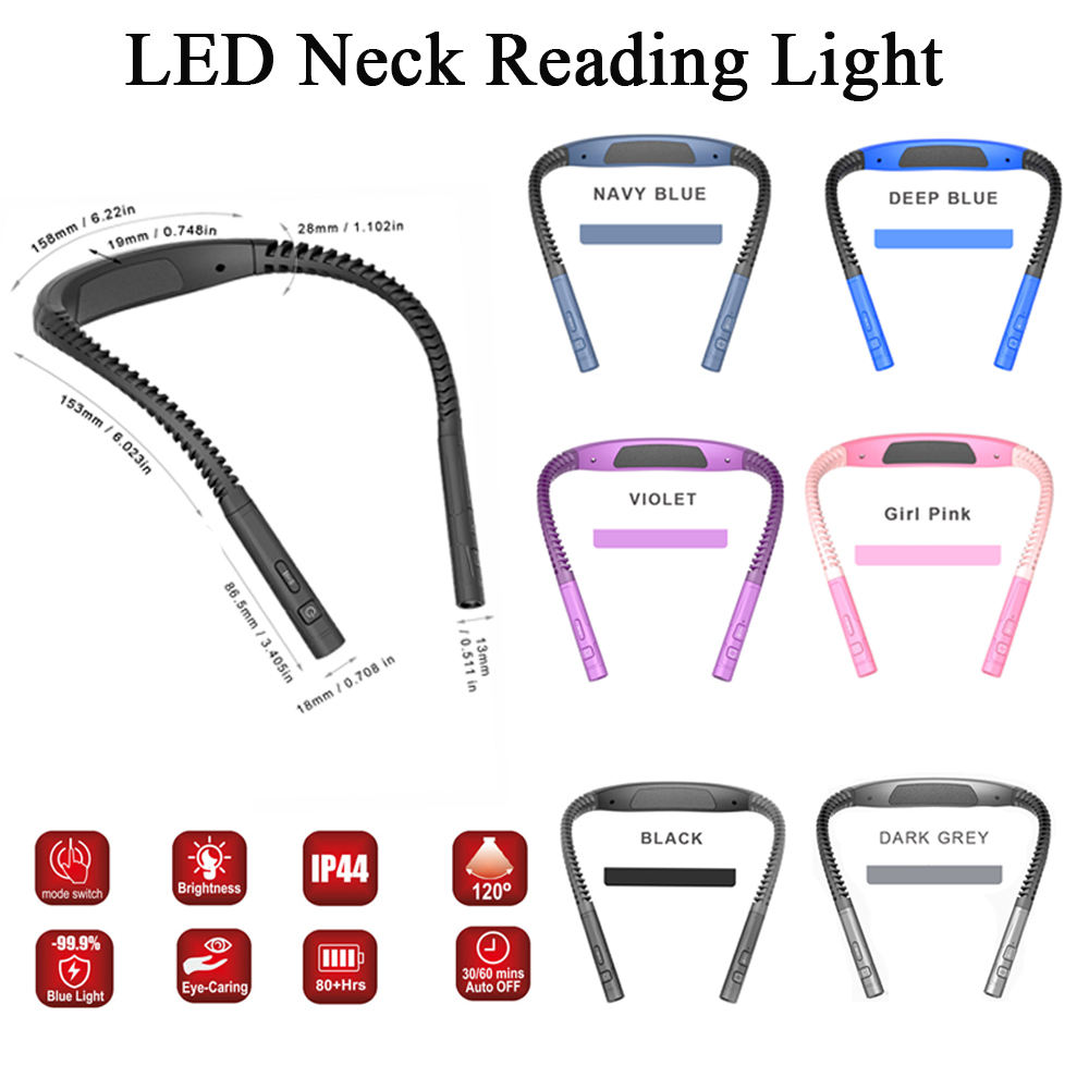 Free Adjustable LED Neck Reading Light with 3 Modes for Night Walking and Reading 3