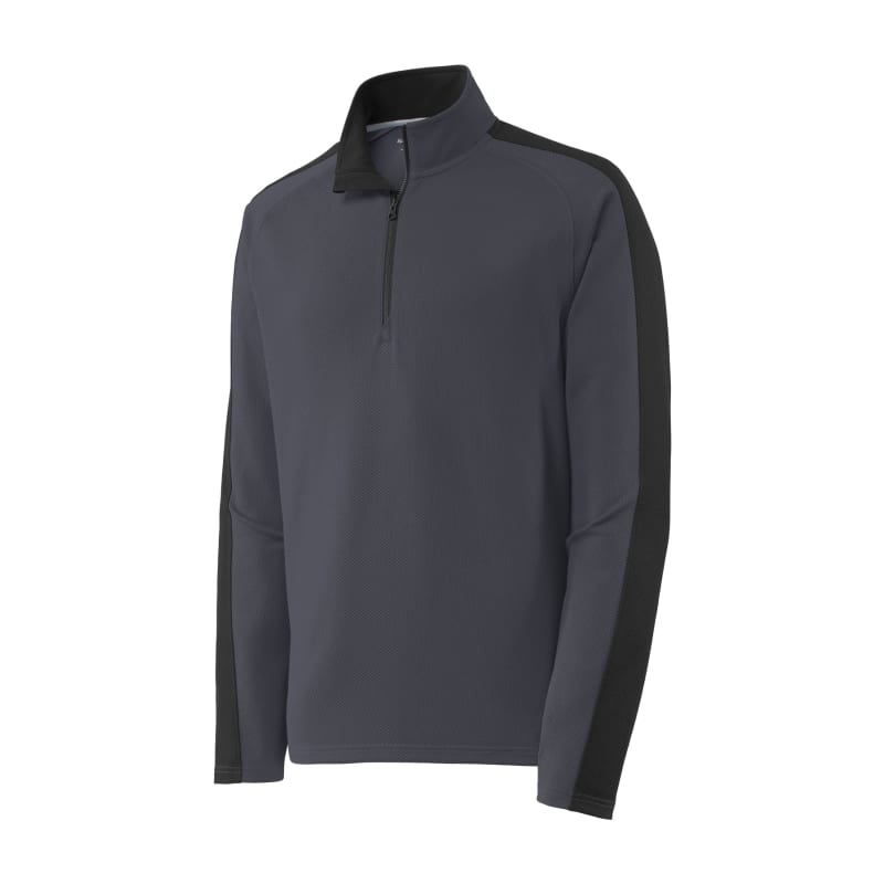 Sport-Tek Sport-Wick Textured Colorblock 1/4-Zip Pullover. 2