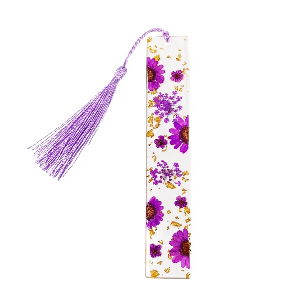 Pressed Flower Resin Bookmark with Tassel 21