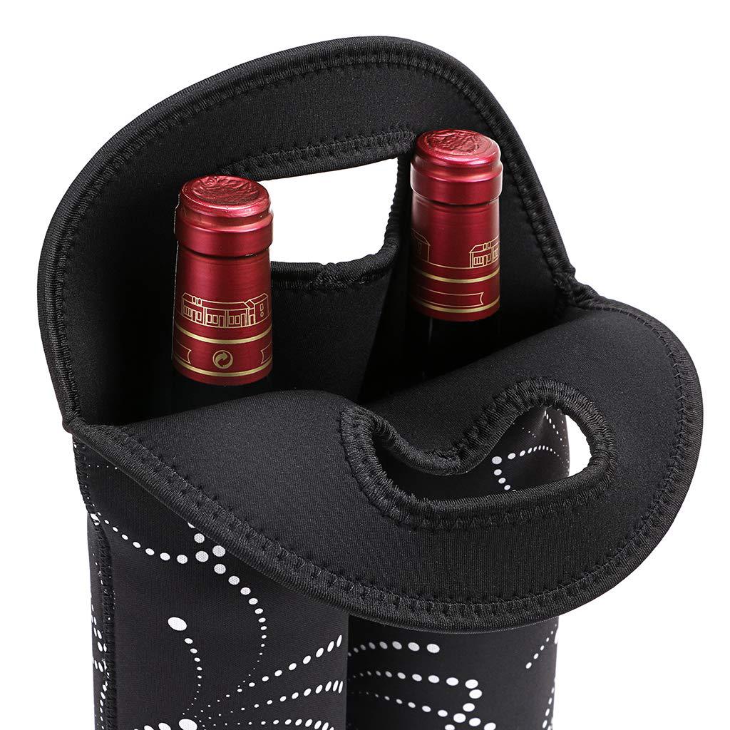 2 in 1 Full Sublimated Insulated Neoprene Wine Carrier Tote Bag 5
