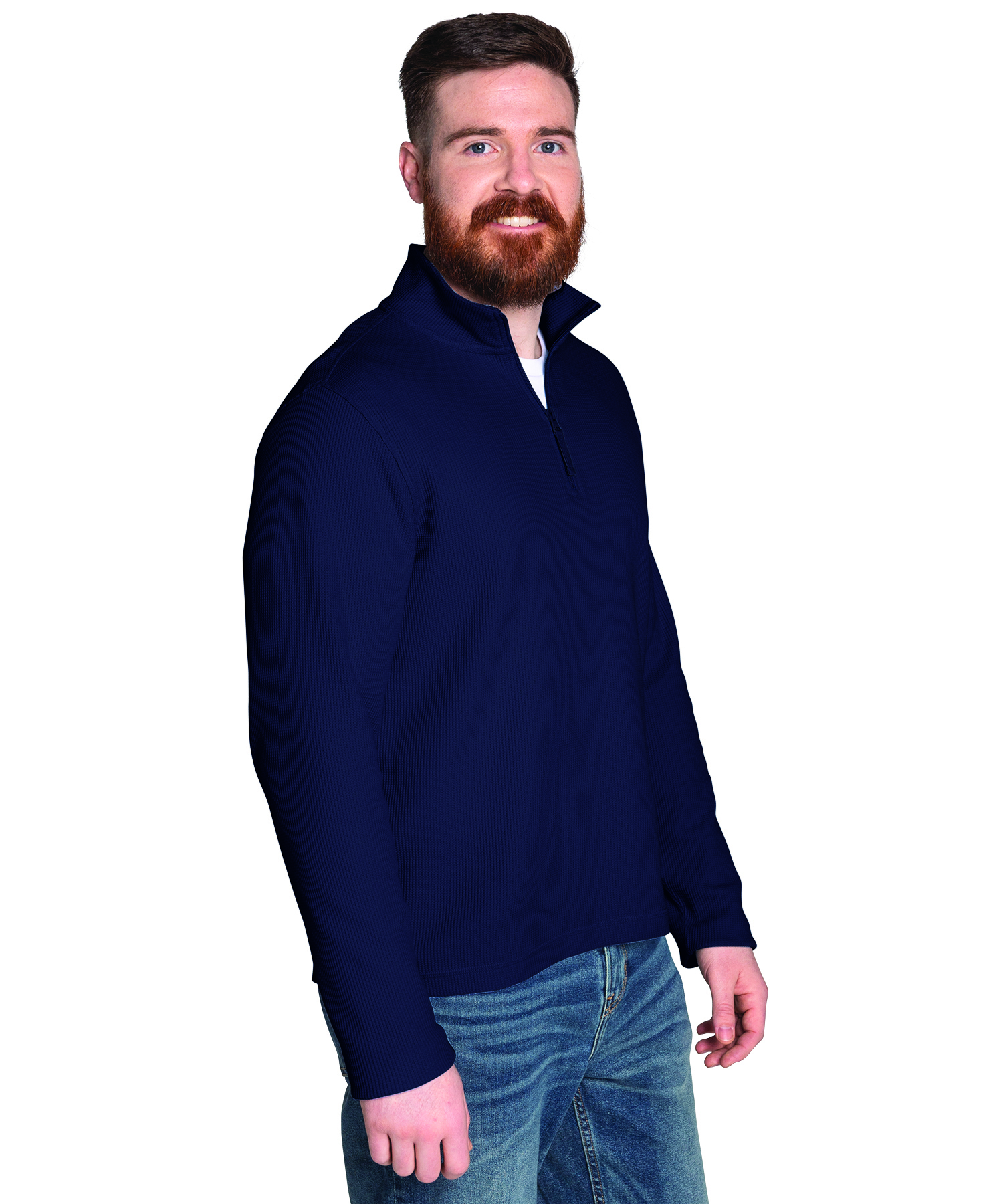 Men's Lightweight Waffle Quarter Zip Pullover 17