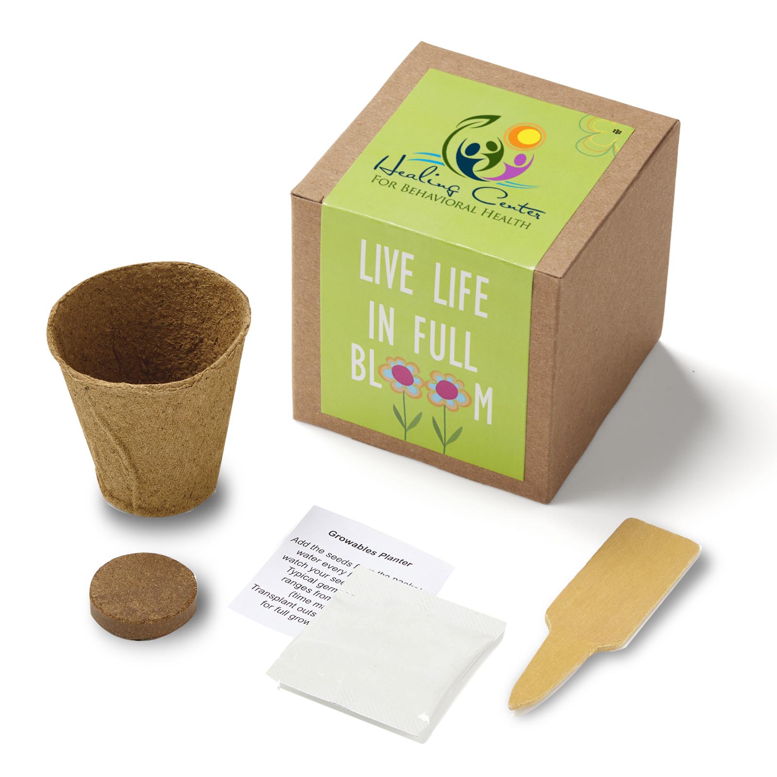 Inspirational Live Life in Full Bloom Planter in Kraft Gift Box 2