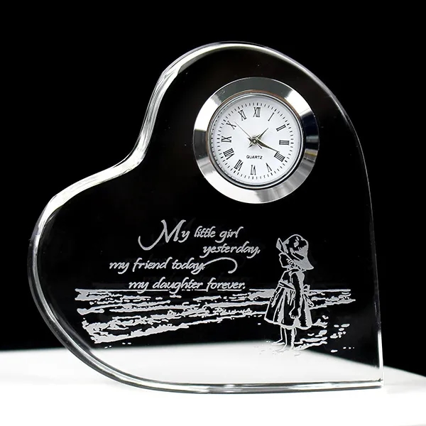 Valentine Crystal Heart with Clock 1