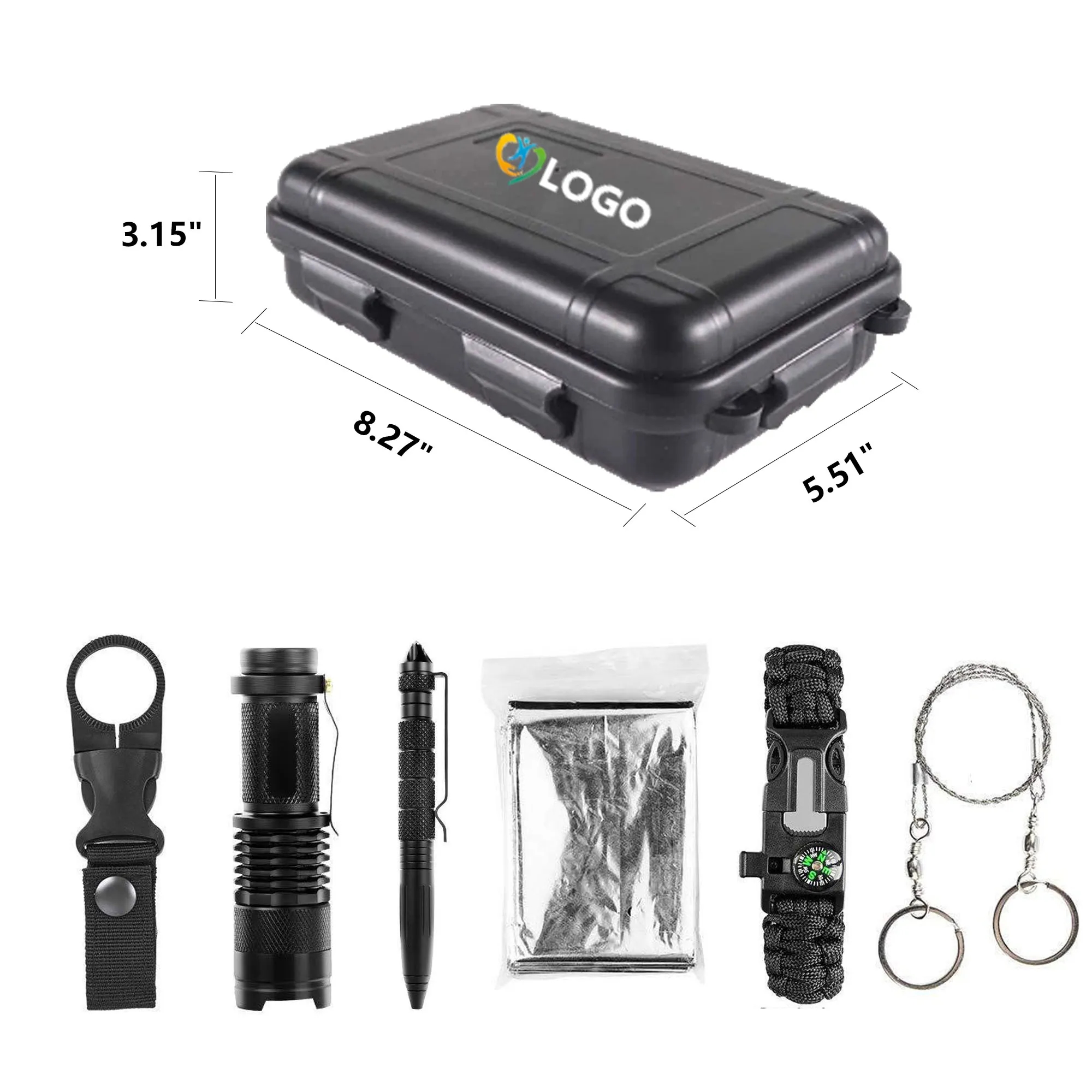 Emergency Survival Gear Kit W/ 12 Tools in Hard Case 4