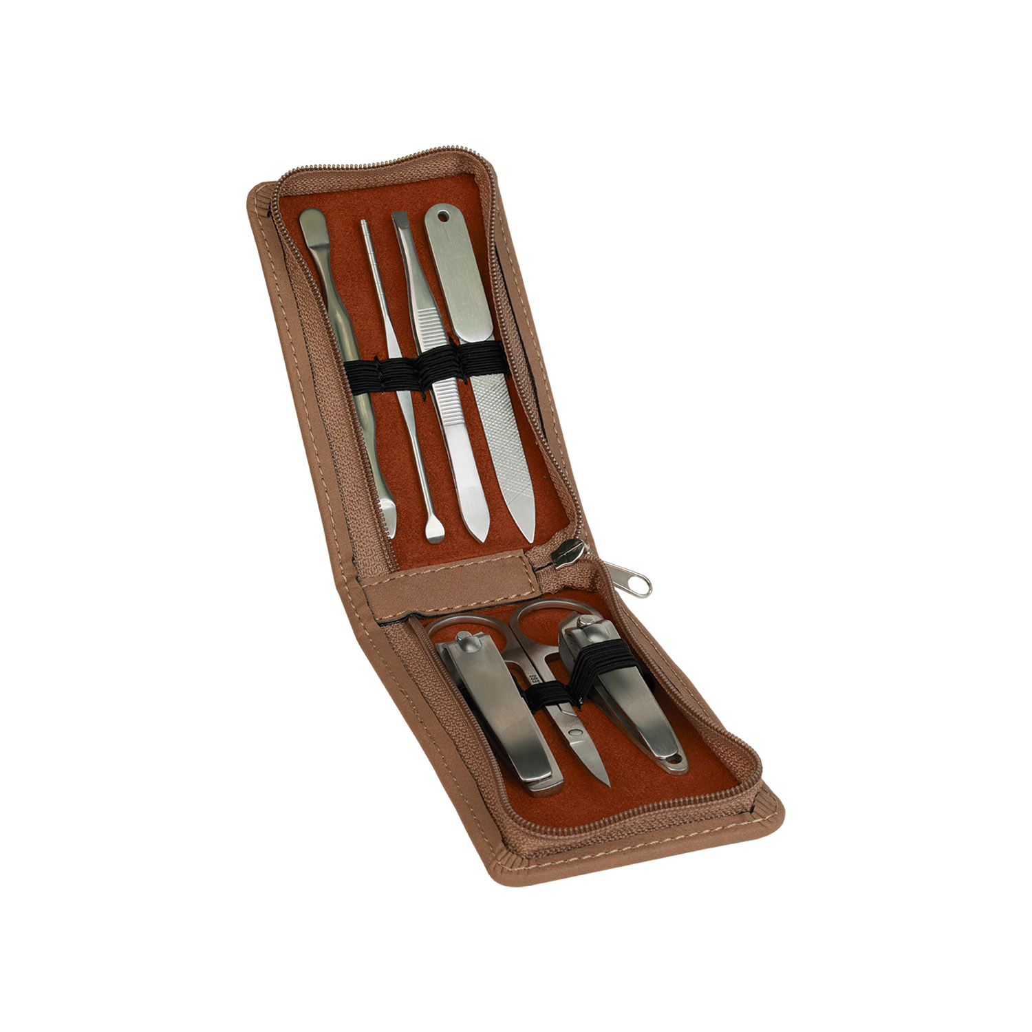 Dark Brown Leatherette Manicure Set 2