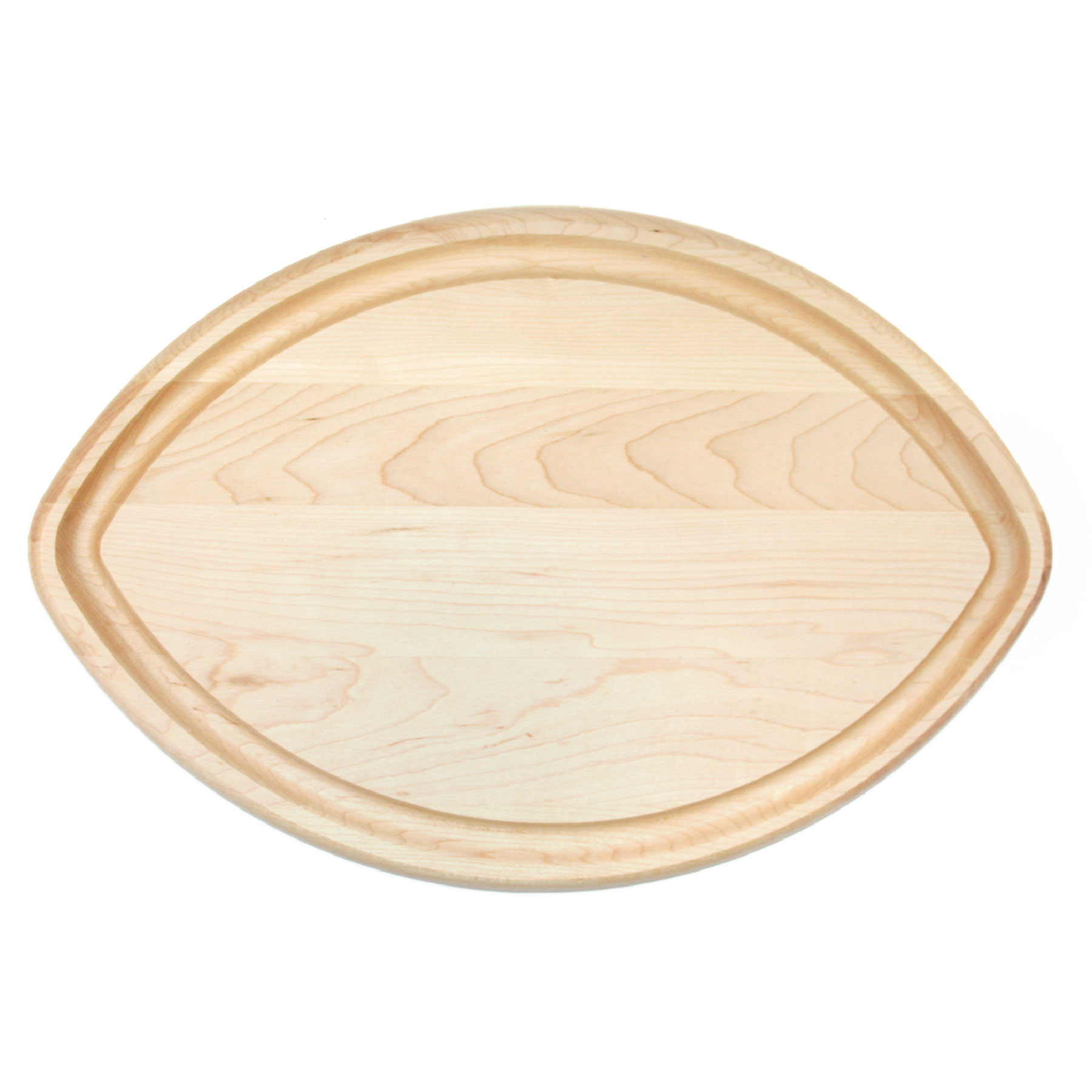 Maple Football-Shaped Cutting Board w/ Juice Groove 2