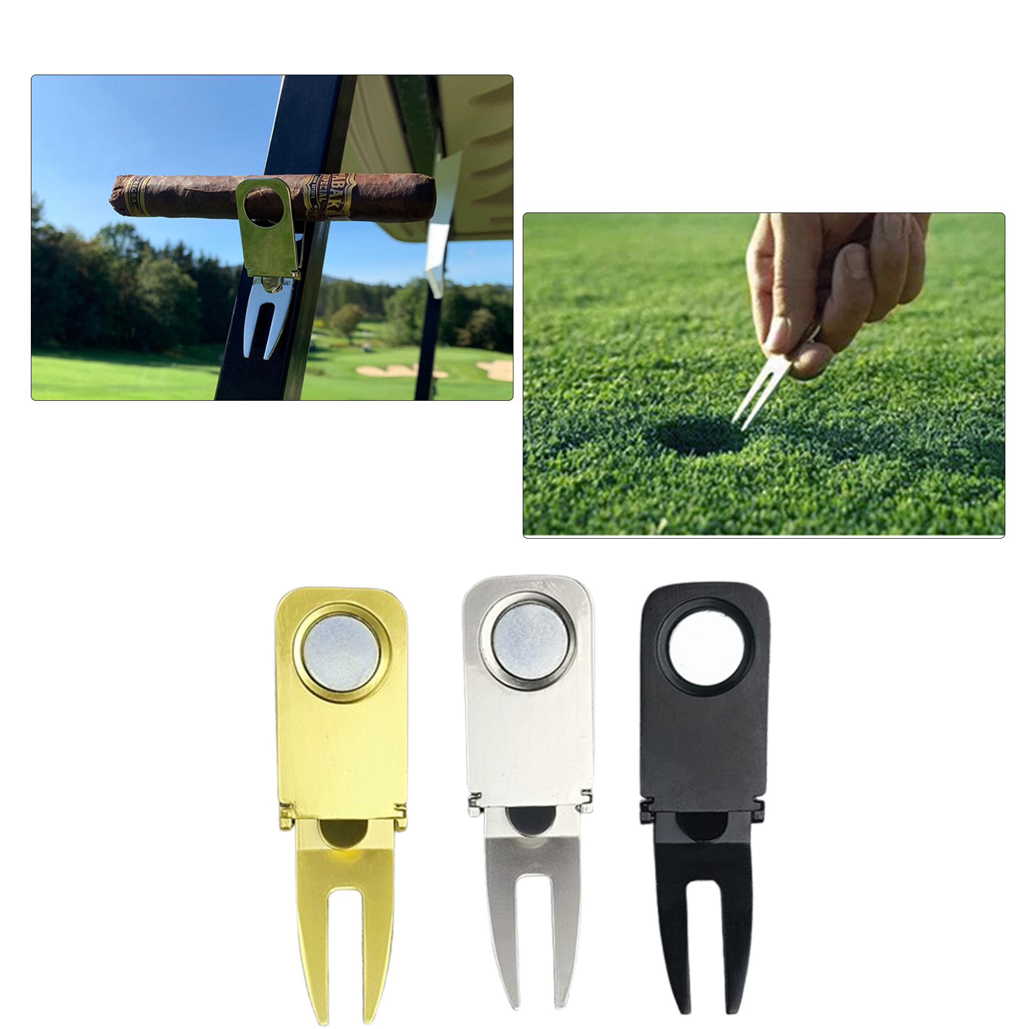 Portable Golf Divot Repair Tool With Clip Holder 4