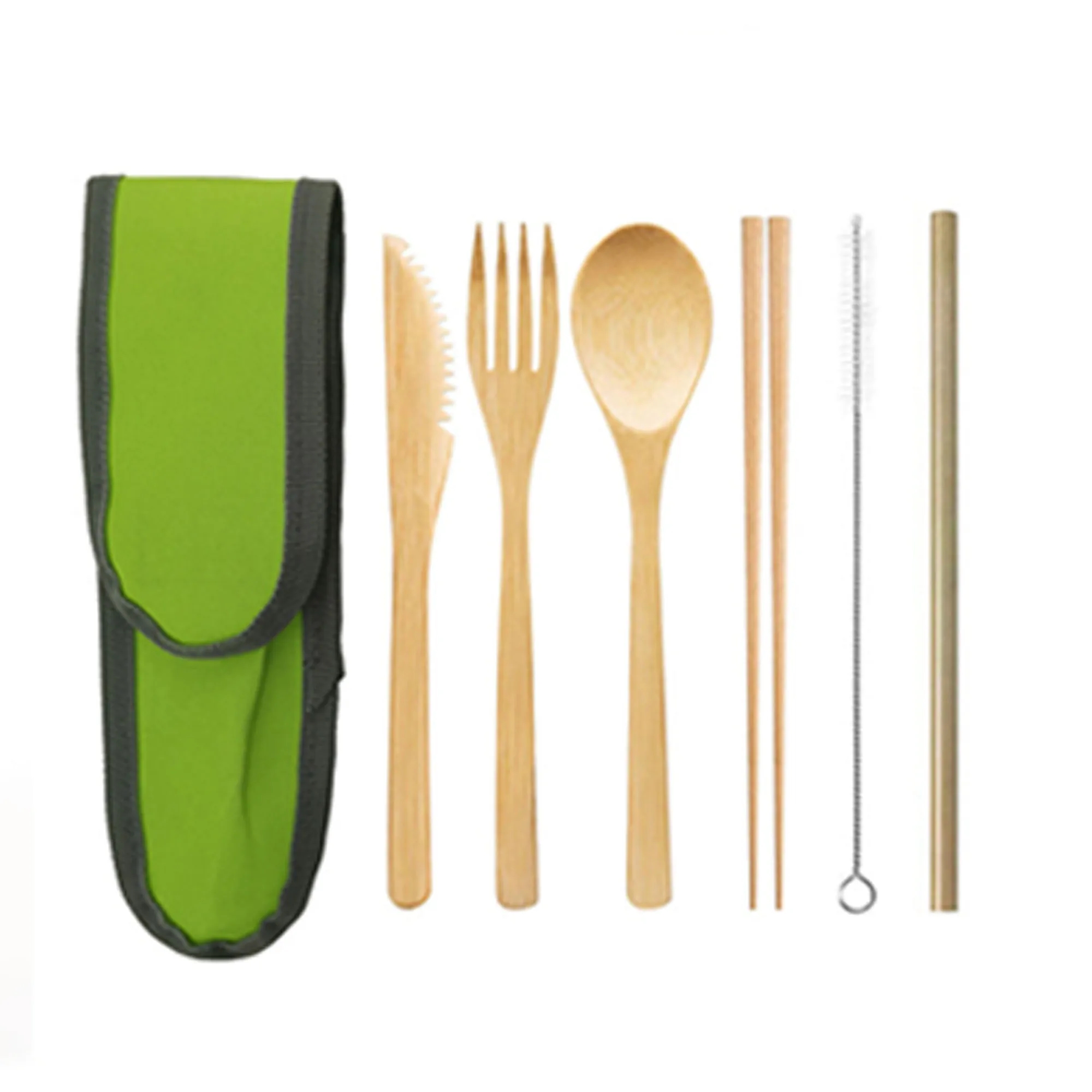 6 in 1 Bamboo Travel Utensil Set 6