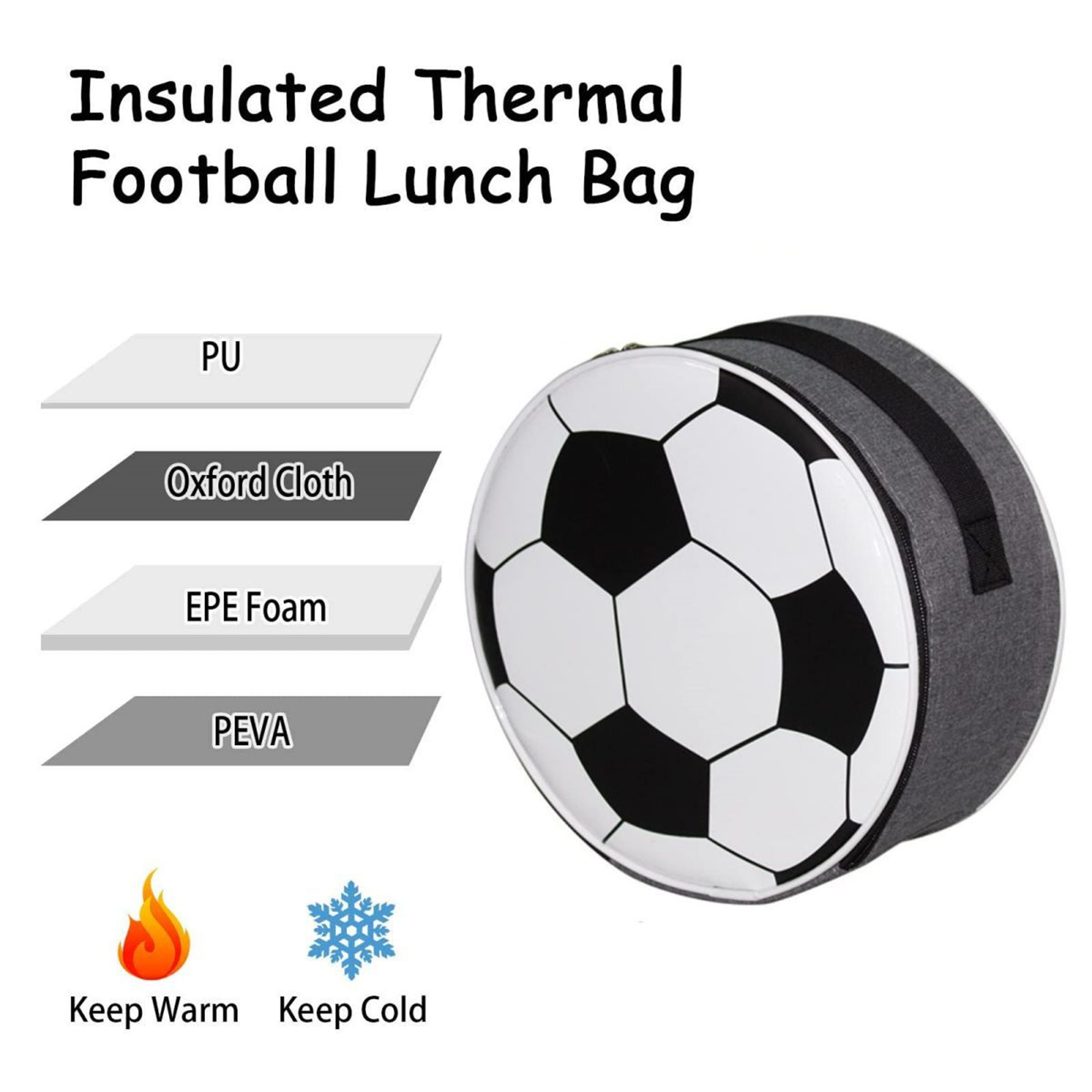 Football Insulated Thermal Cooling Lunch Shoulder Bag 8