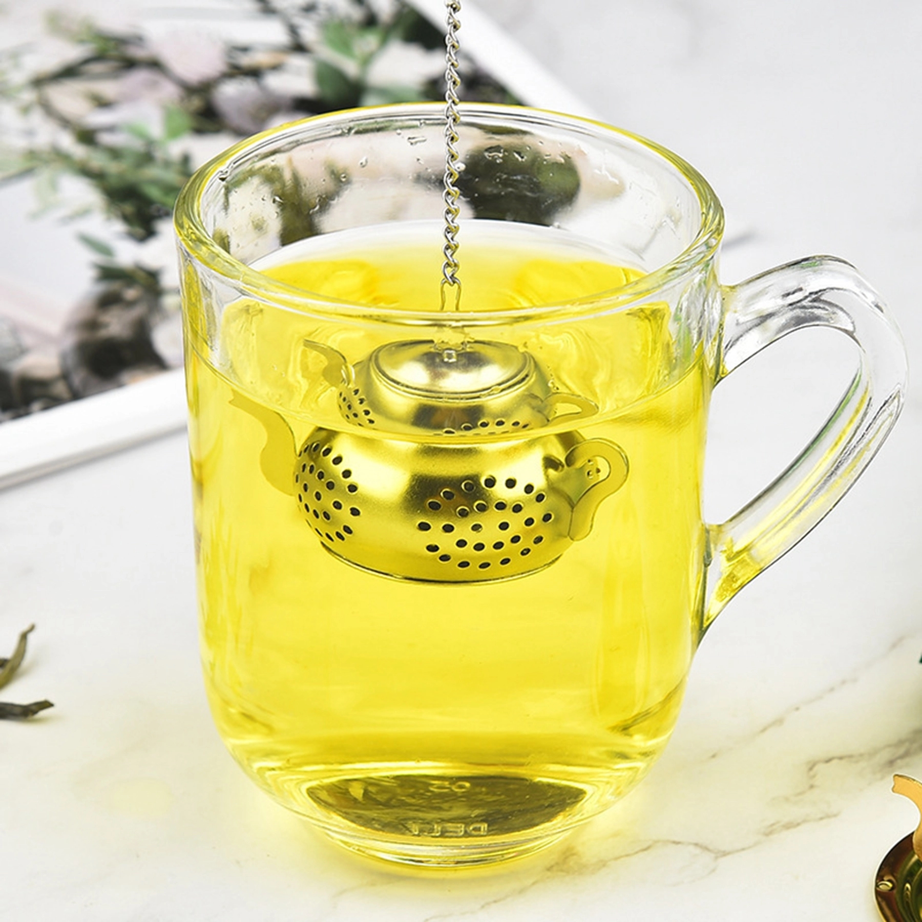 Stainless Steel Teapot Shape Tea Leaf Infuser 9