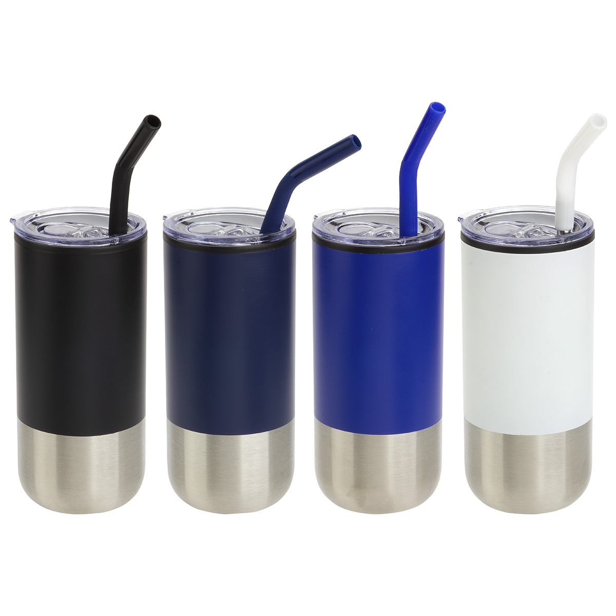 Oxford 16 oz Stainless Steel/Polypropylene Tumbler with Straw 15