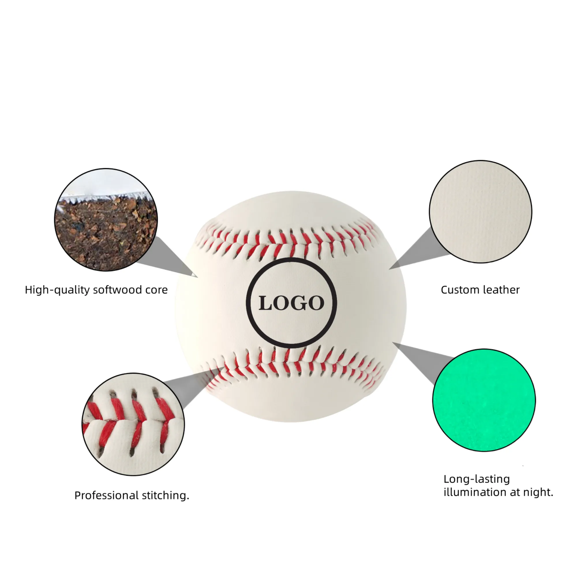 Wood Core Baseball