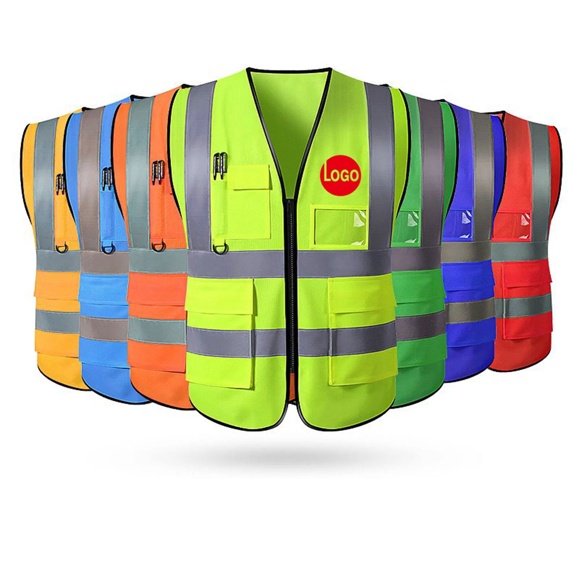Reflective Safety Vests w/ Pockets and Zipper 3
