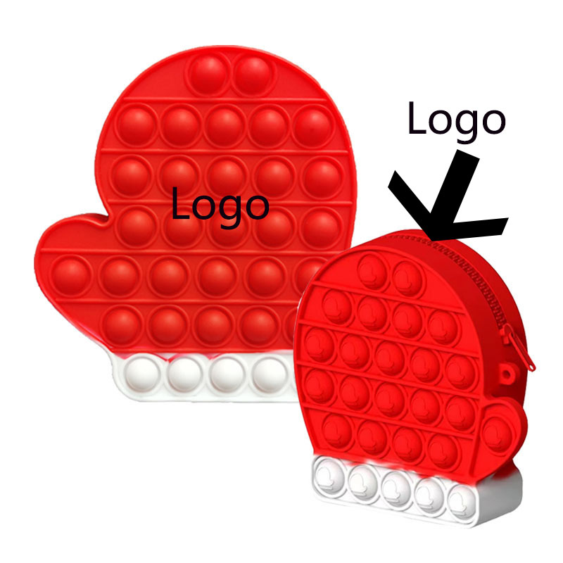 Cute Christmas Gloves Shape Old Man Rodent Control Pioneer Versatile Silicone Coin Purse/ Key Chain 1