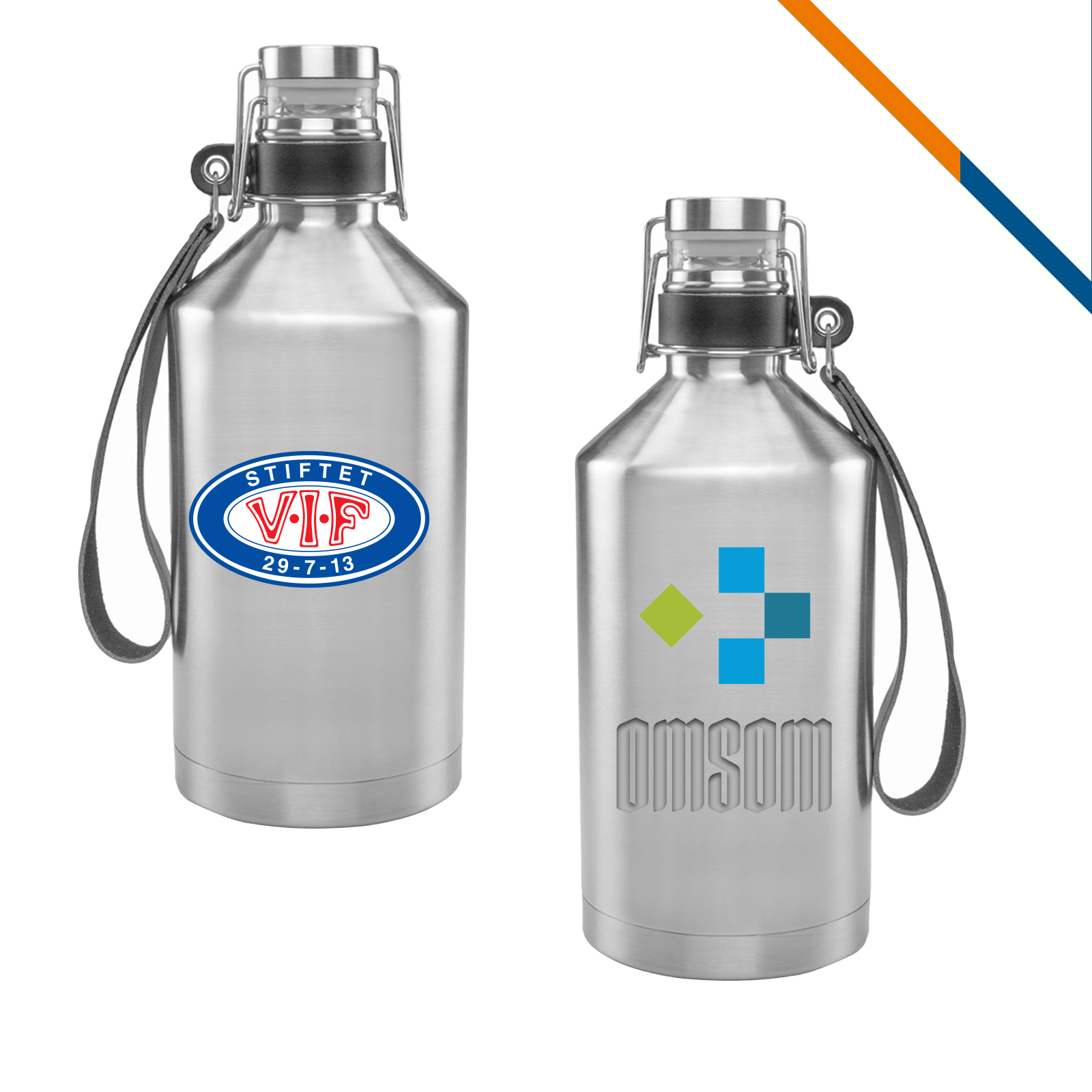 Verya Stainless Steel Beer Growlers - 64 OZ. 1