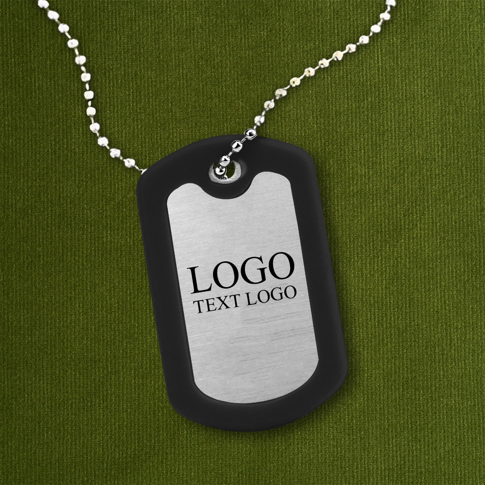 Square Silicone Edge Metal Dog Tag