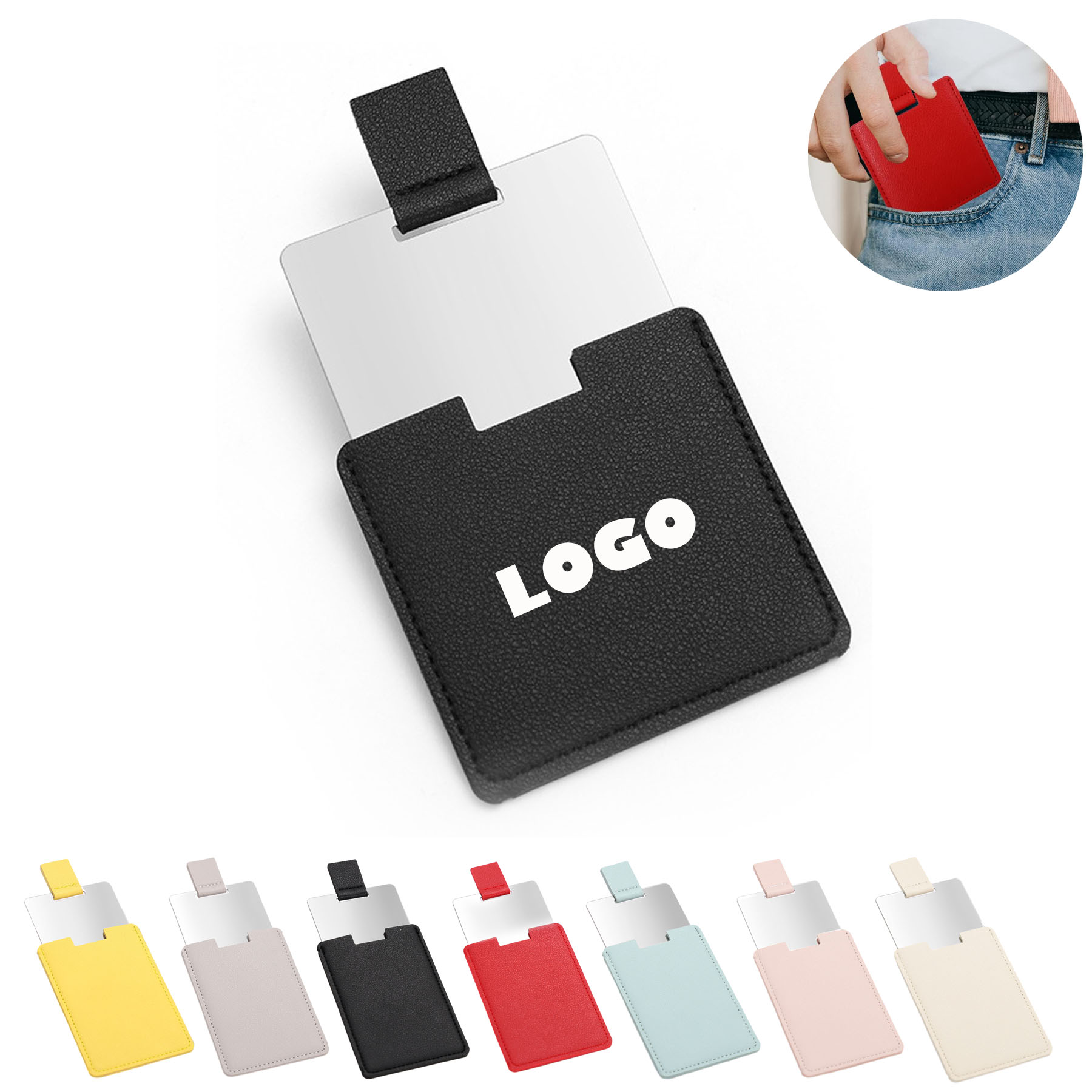 Stainless Steel Handheld Mirror With Leather Cover 1