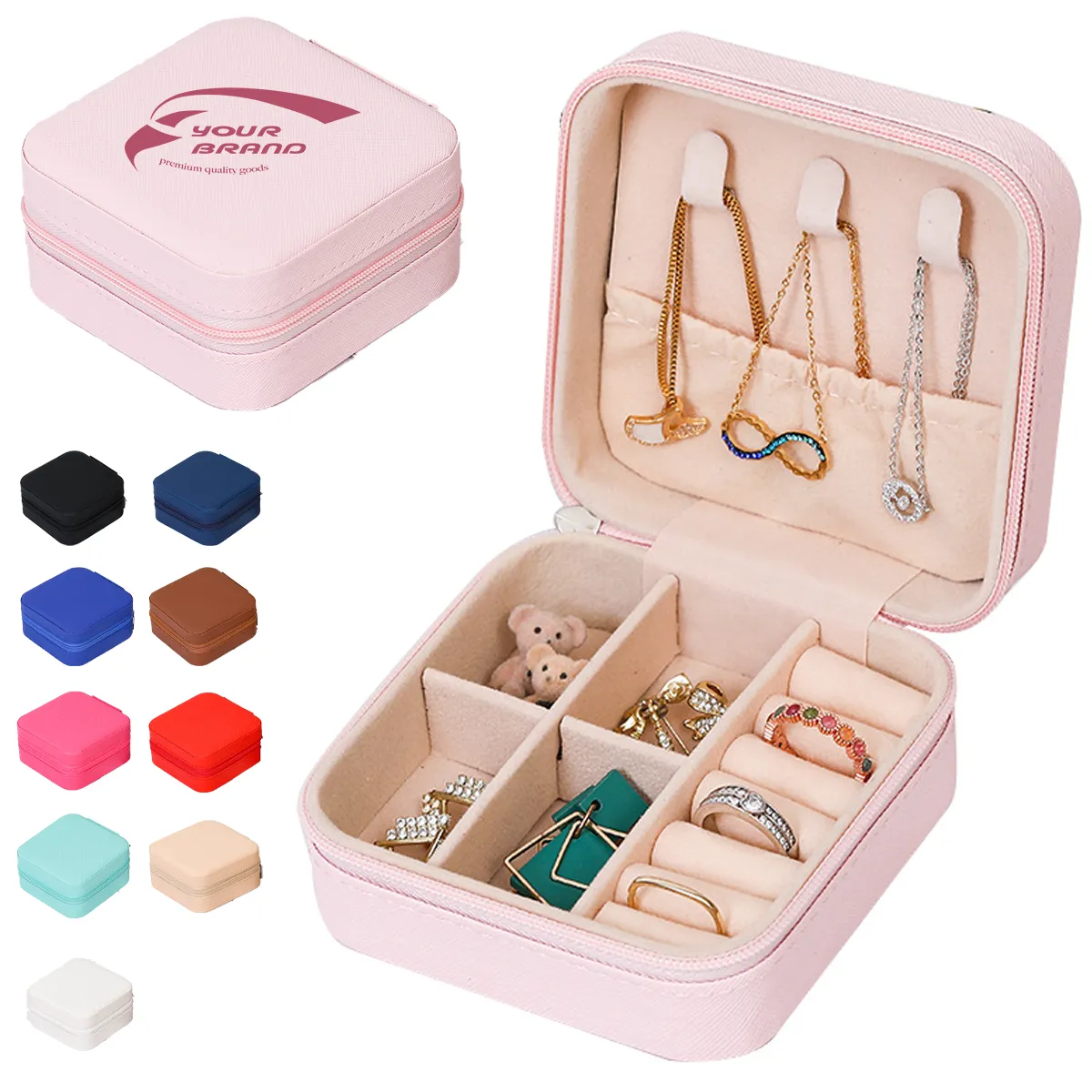 Portable Travel PU Jewelry Box Case Storage Organizer Holder 4