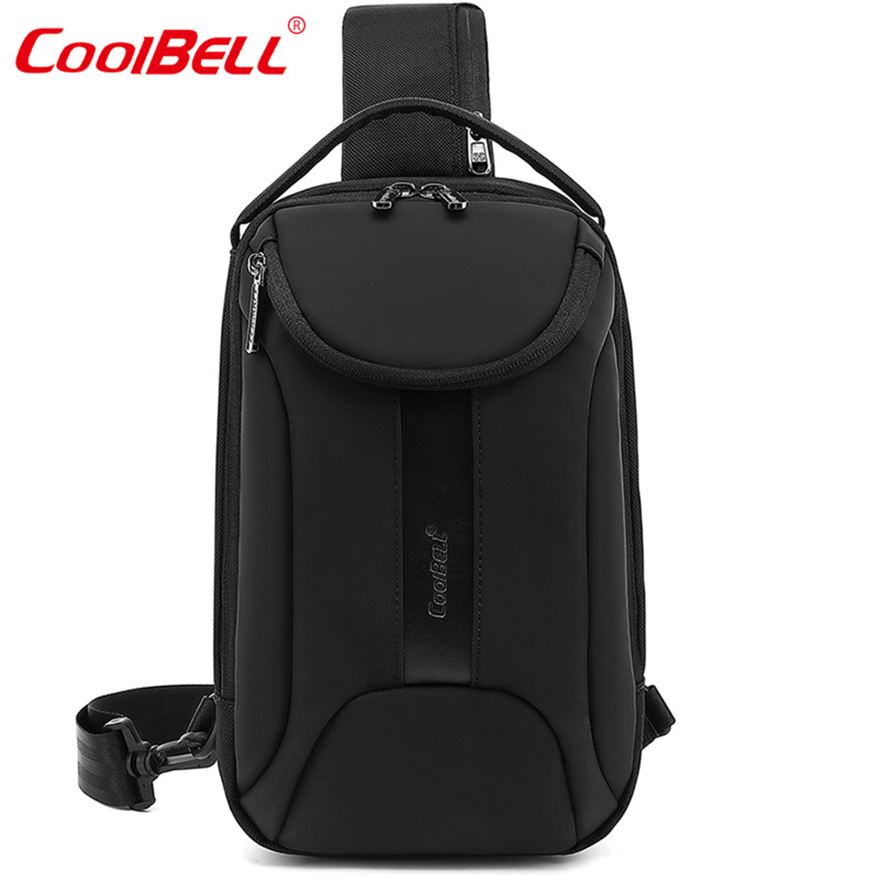 Black Sling Crossbody Backpack 2