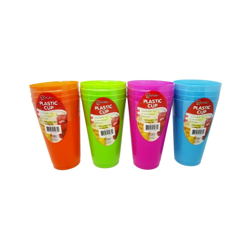 16 oz Plastic Tumblers Assorted 4 Pack 2