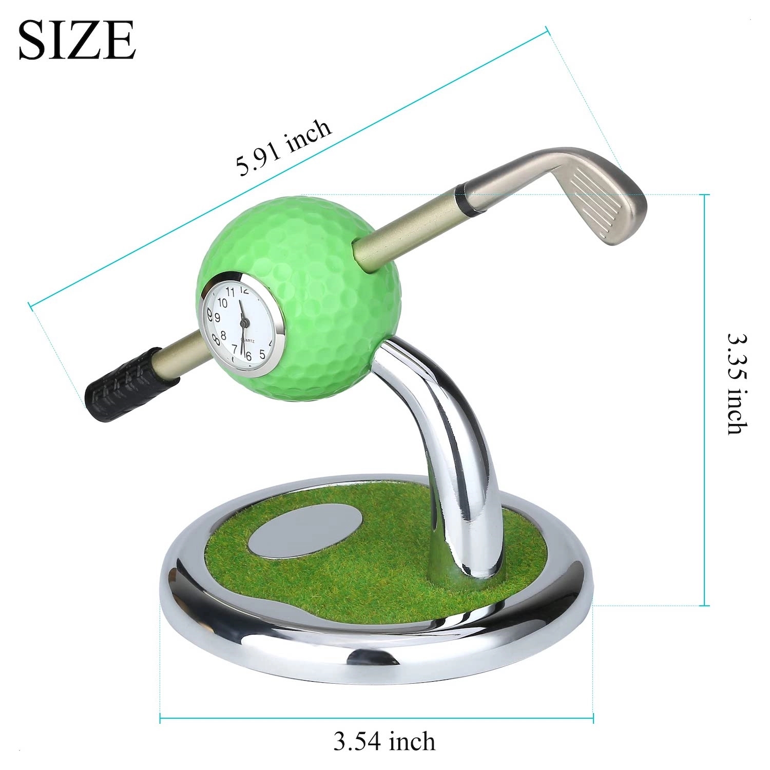 Golf Ball Pen Holder With Clock 3