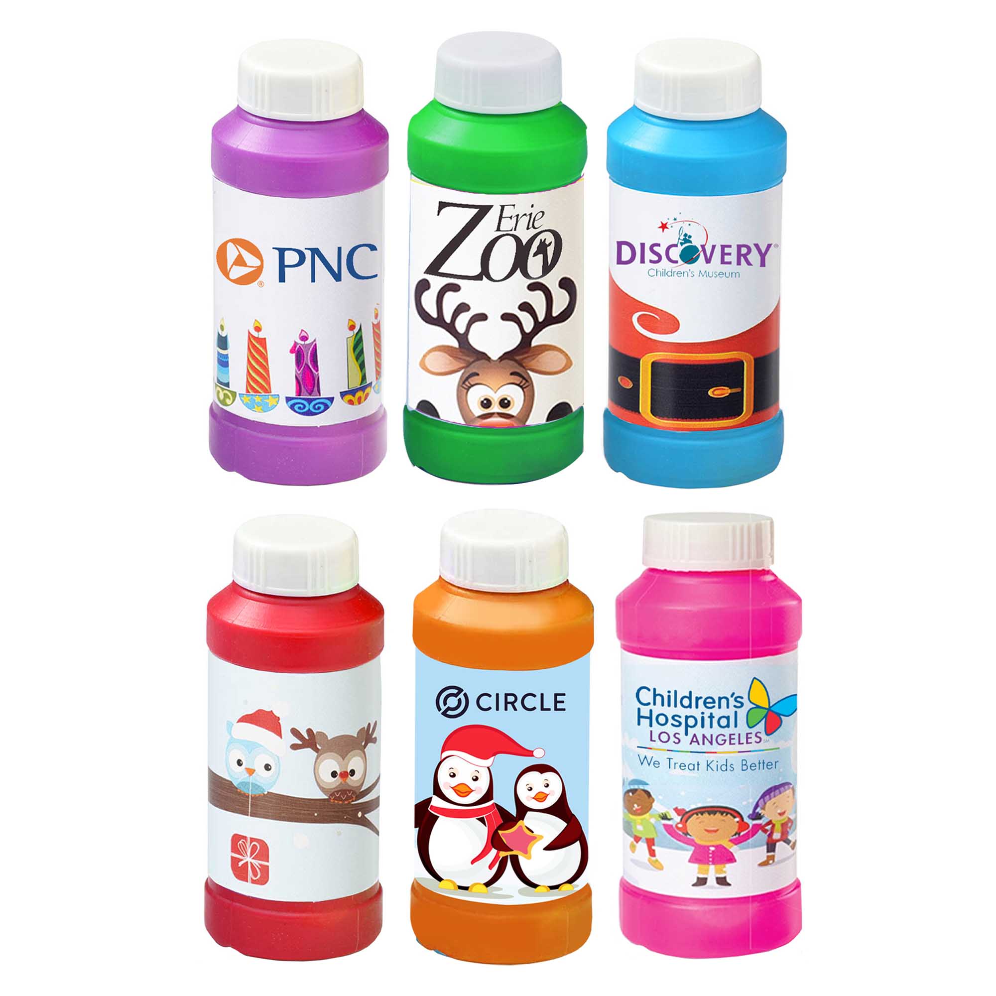 4 Oz. Bubbles with Stock Holiday/Winter Theme Full-Color Digital Label 6