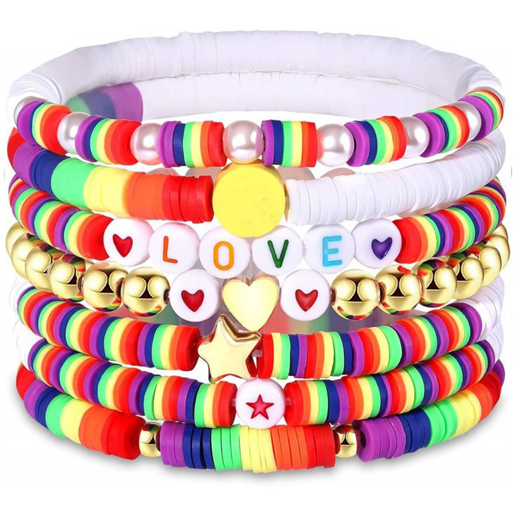 Plastic Bisexual soft earthenware letter bead bracelet 3