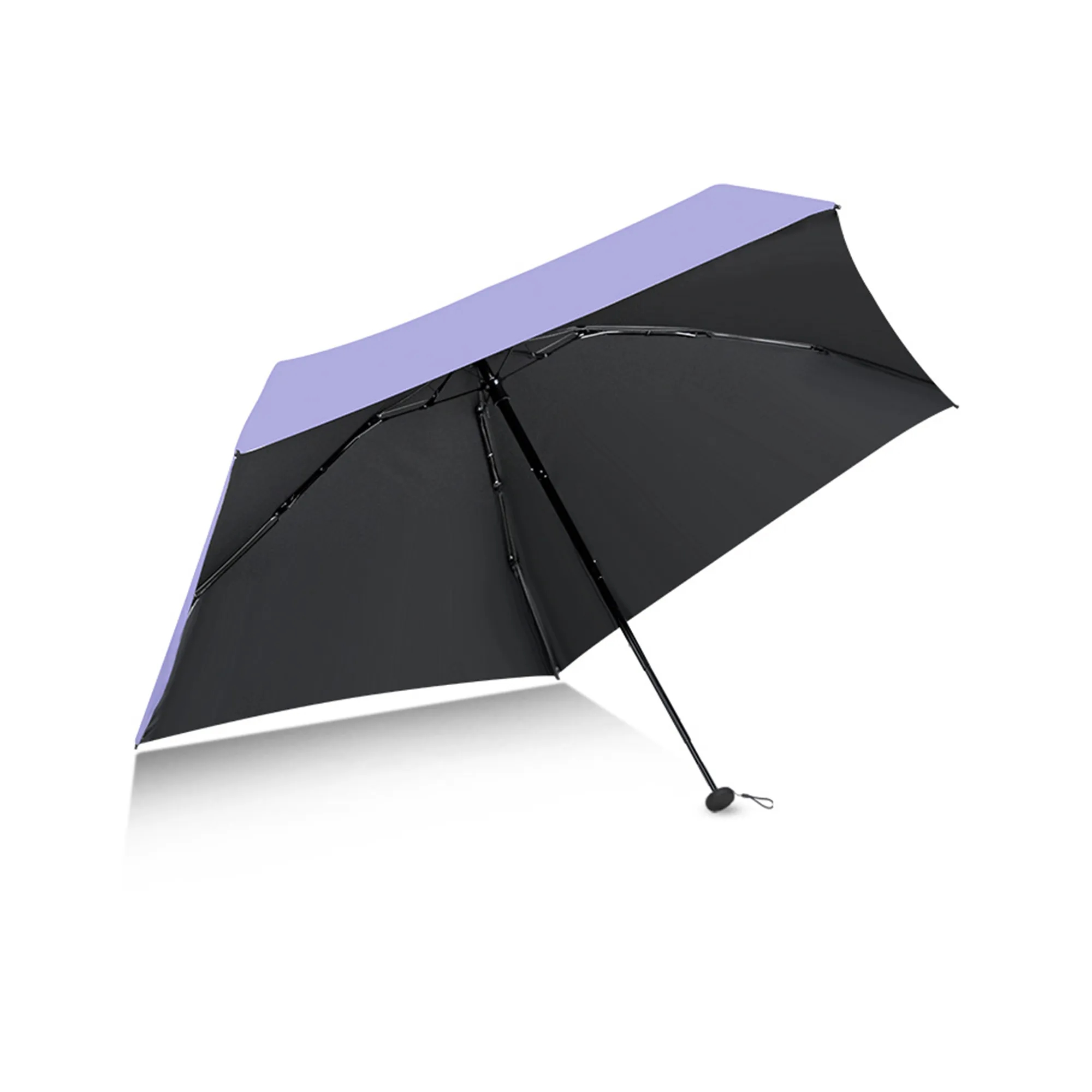 MOQ50 Mini Five-Fold Vinyl Folding Sun Umbrella 17