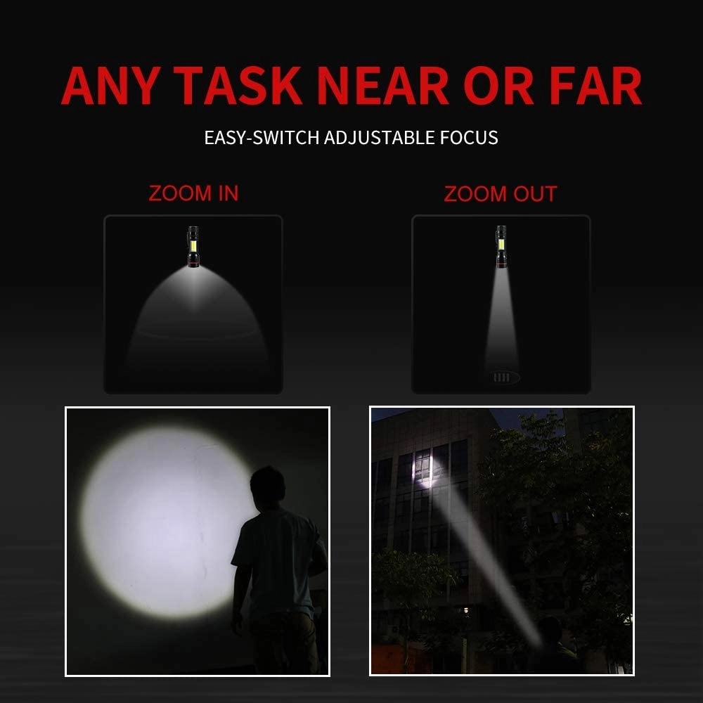 Zoomable Usb Led Flashlight With Clip 3