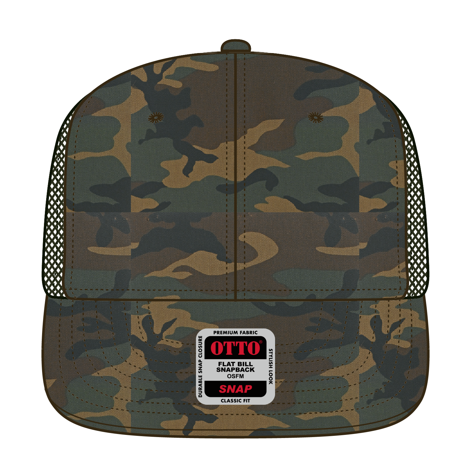 OTTO CAP® OTTO SNAP 6 Panel Pro Style Mesh Back Trucker Snapback Hat 44