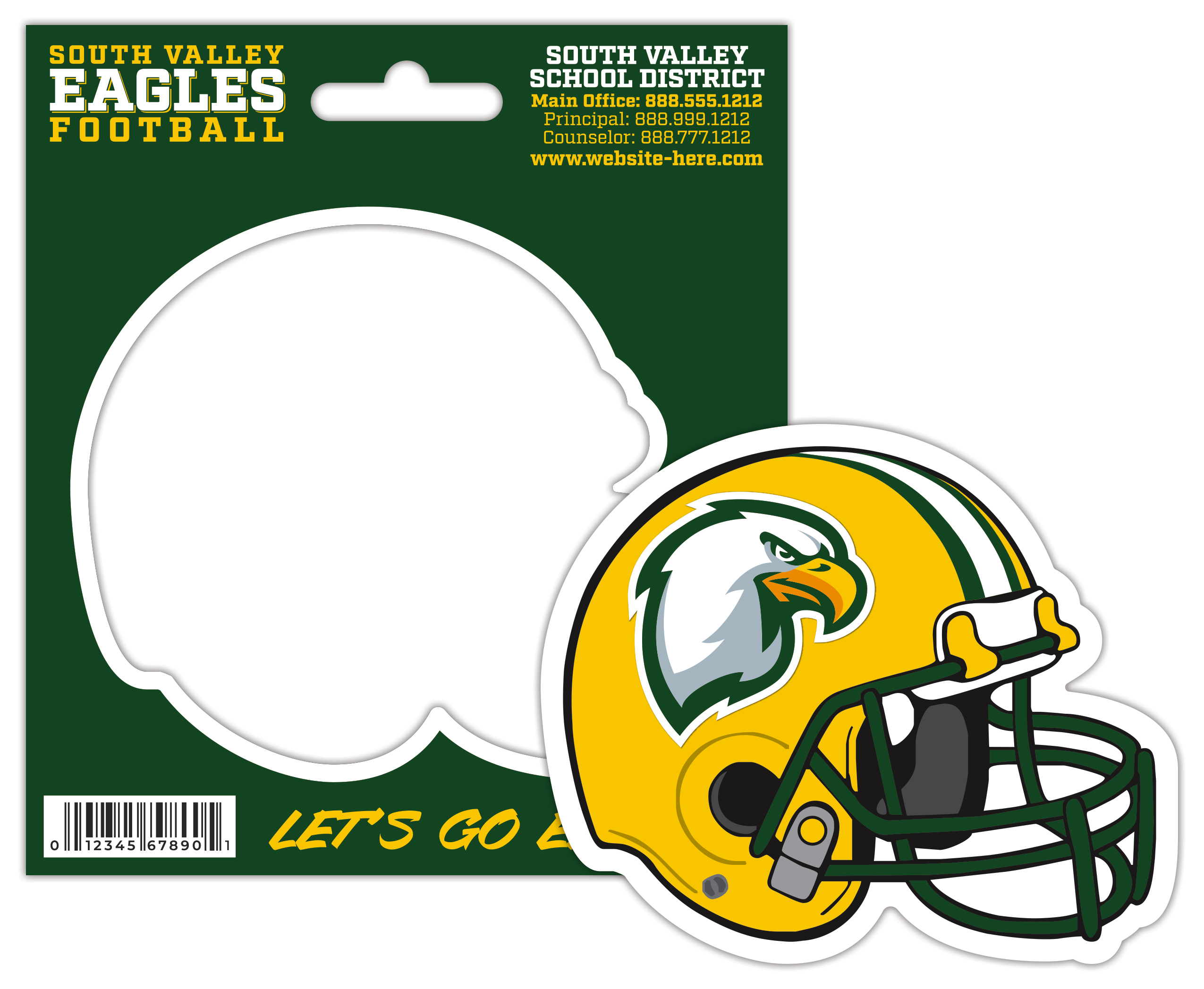 Magnet - 4.5x3.8125 Football Helmet Magnet Punch-Out Hanger (5.375" x 6") - 25 mil. 4