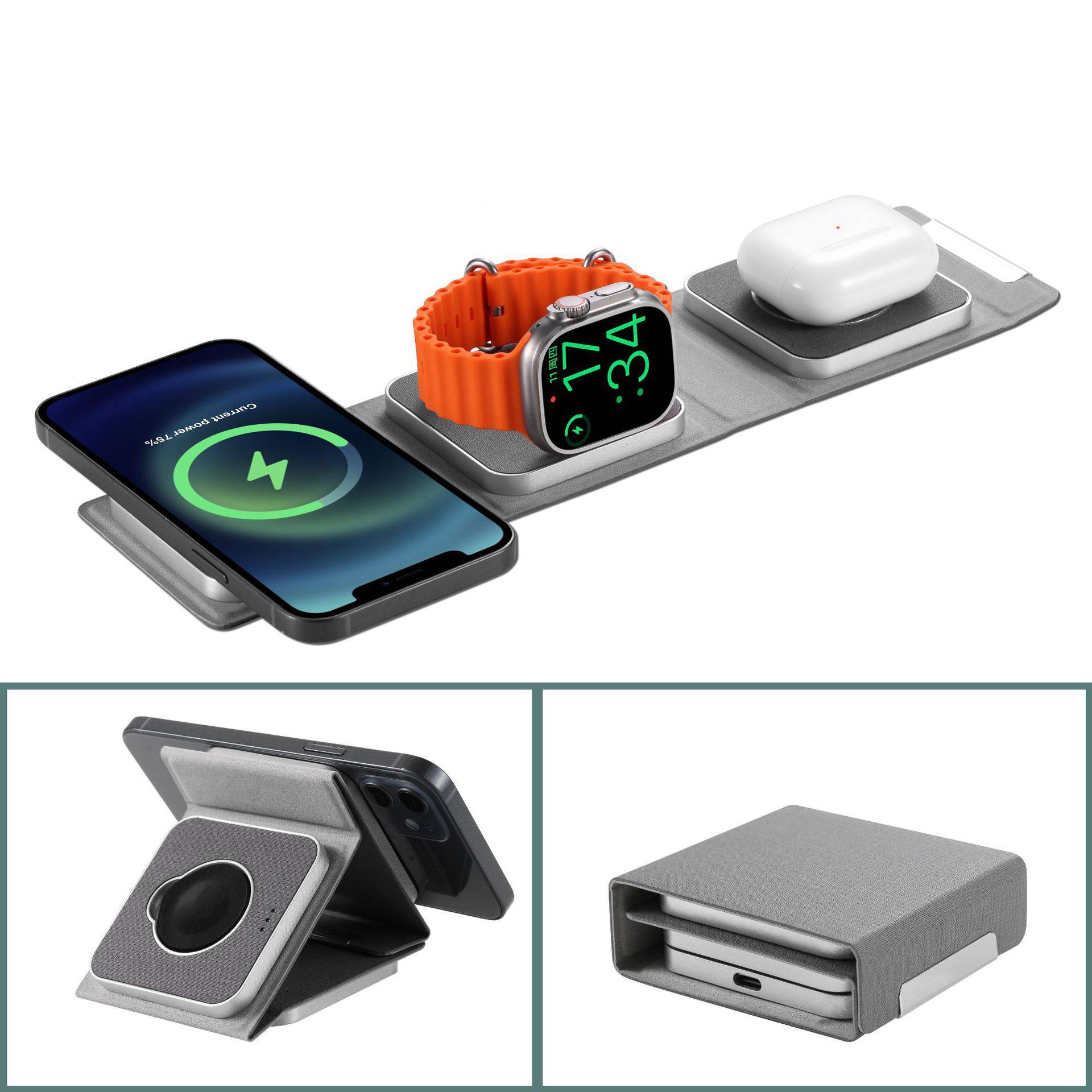 Travel 3 in 1 Charging Station for Multiple Devices Apple Co 5