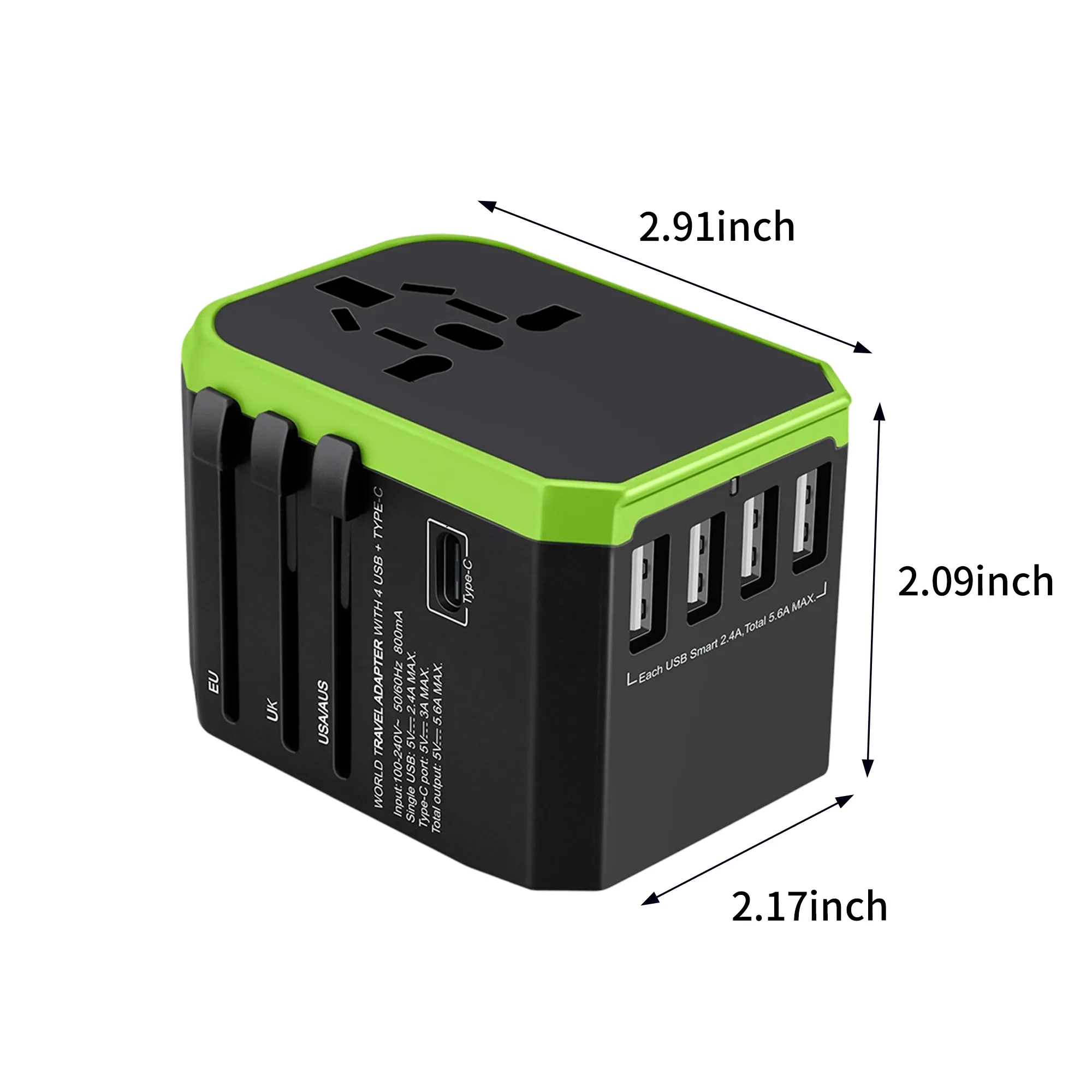 5.6A Multi-Port Charger with Type-C, 4 USB, and 8 Sockets 3
