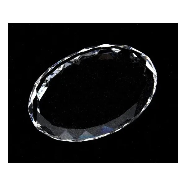 Imprinted 3D Crystal Oval Paperweights 3