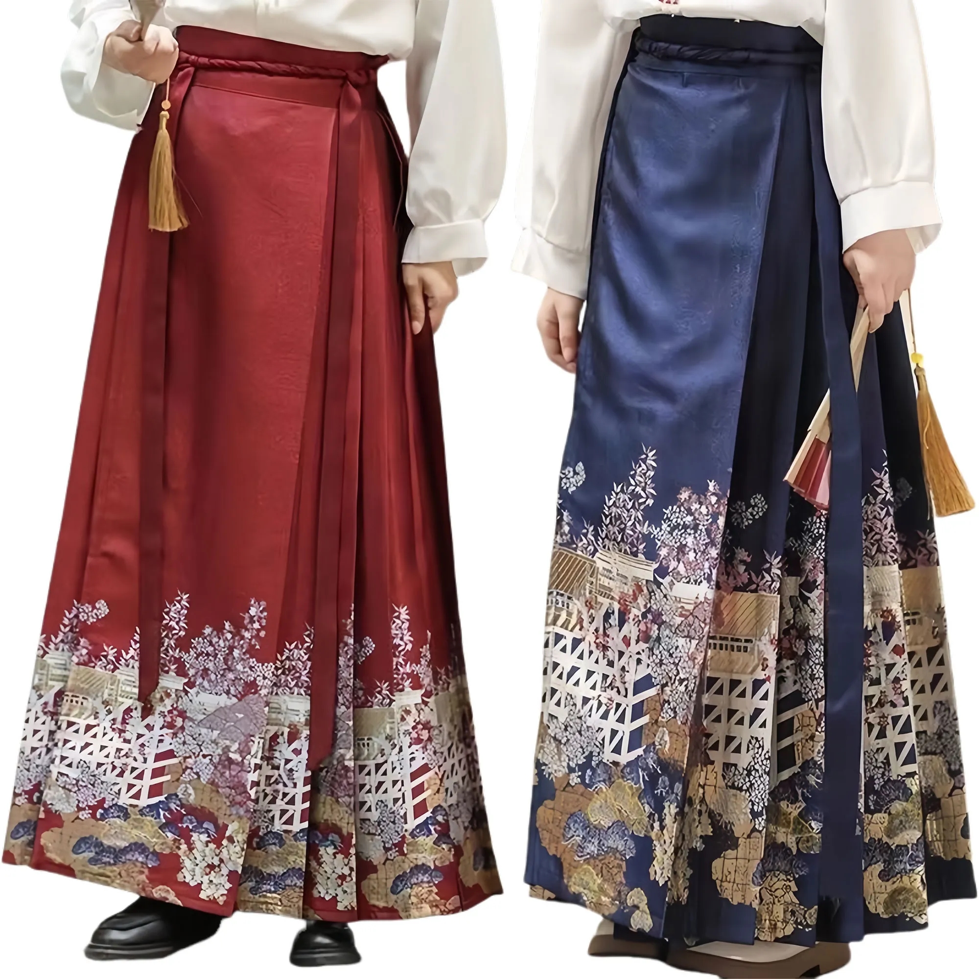 Luxurious Ancient Style Horse Face Skirt Set 5