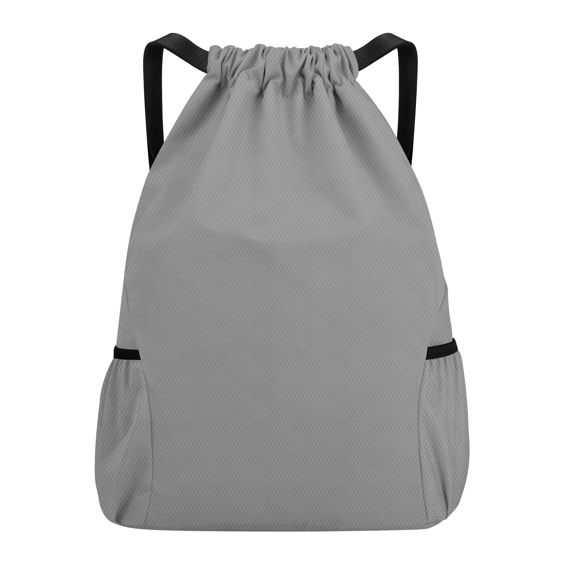 Large Capacity Waterproof Solid Drawstring Backpack With 2 Mesh Pockets 10