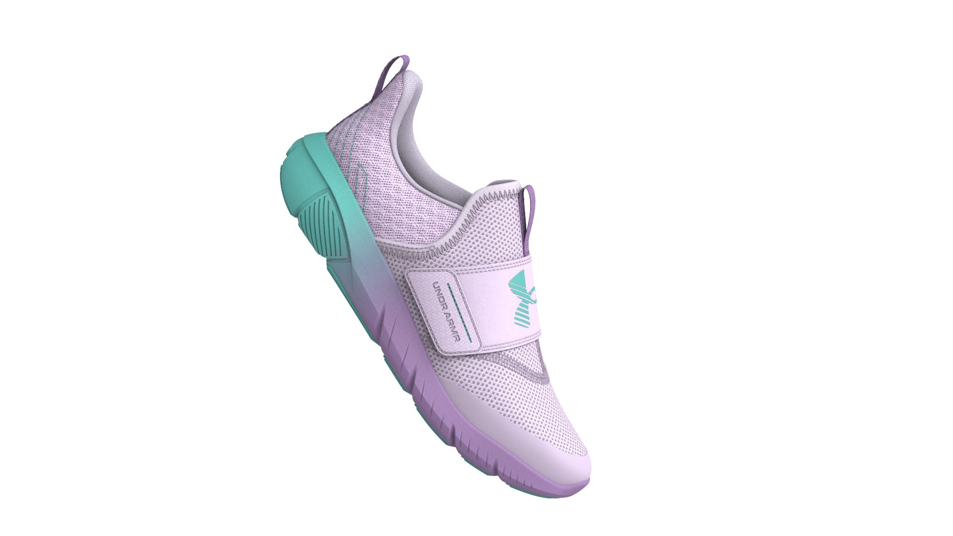 Girls' Grade School UA Flash Fade Running Shoes, custom youth shirt with logo imprint 2