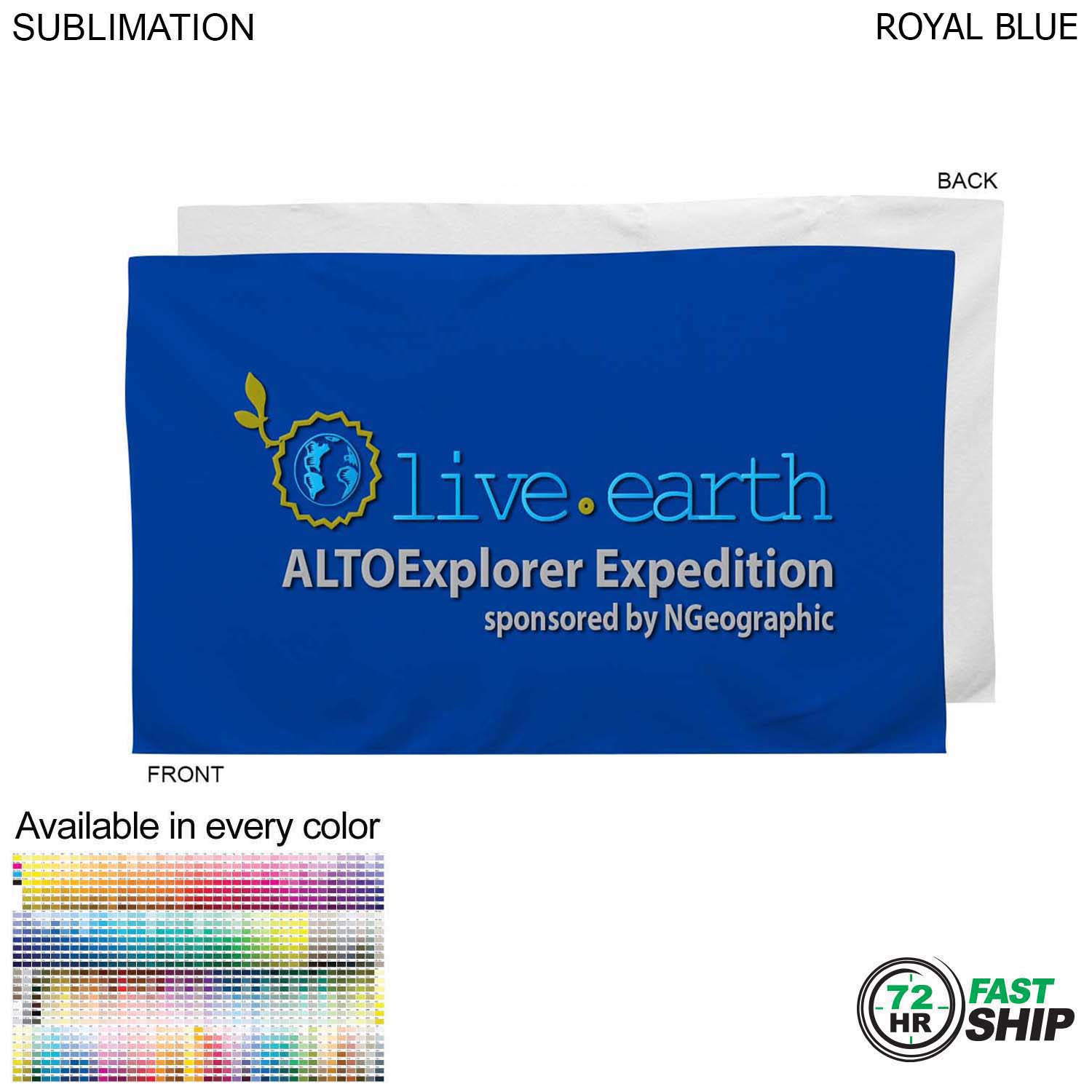 72 Hr Fast Ship - Plush Velour Terry Cotton Blend Colored Hand, Fitness Towel, 15x25, Sublimated 5