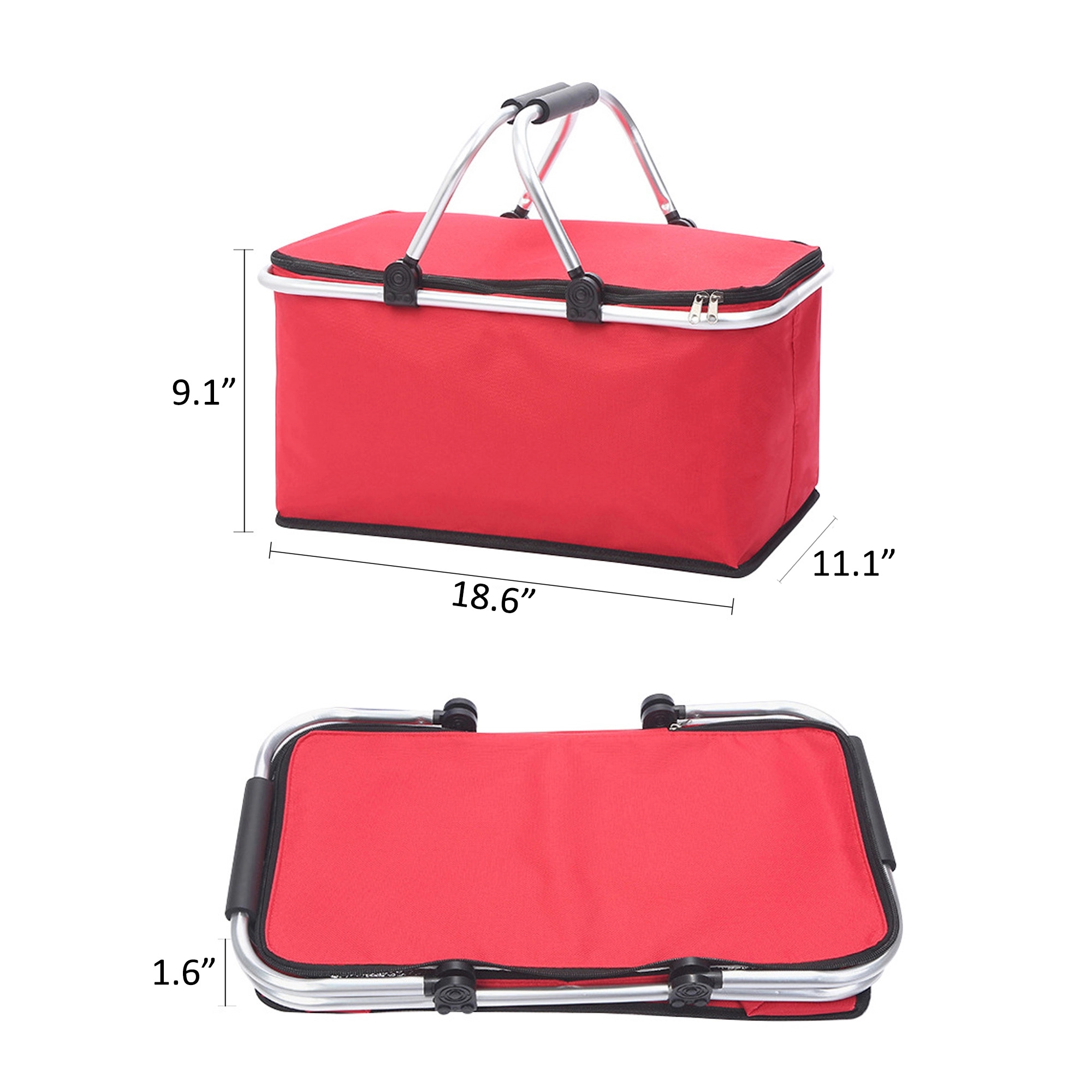 Aluminum Foldable Insulated Picnic Basket MOQ 20pcs 1