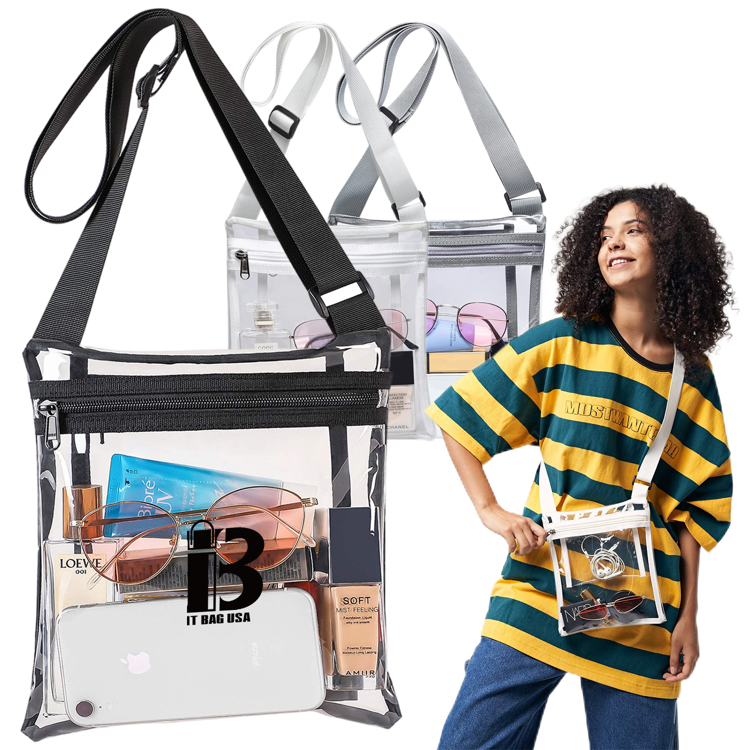 PVC Stadium Approved Clear Concert Purse Crossbody bags 2