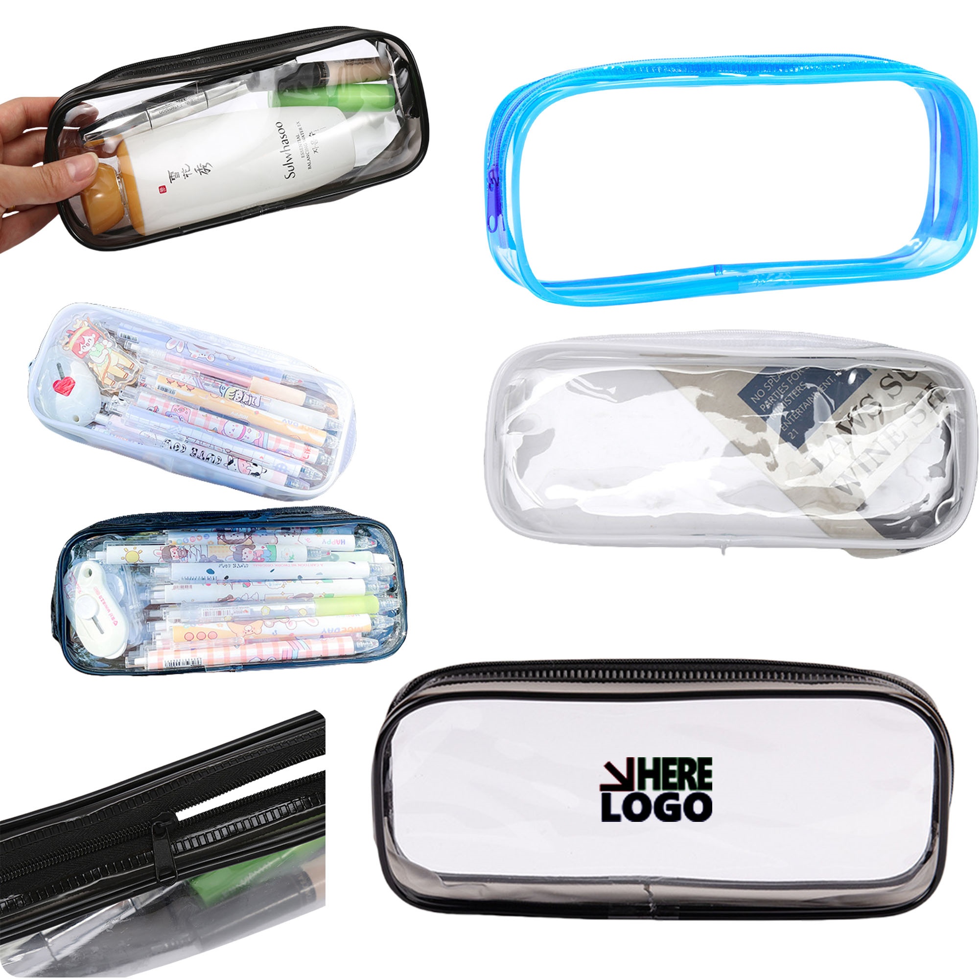 Transparent Zipper Pencil Bag Case 2