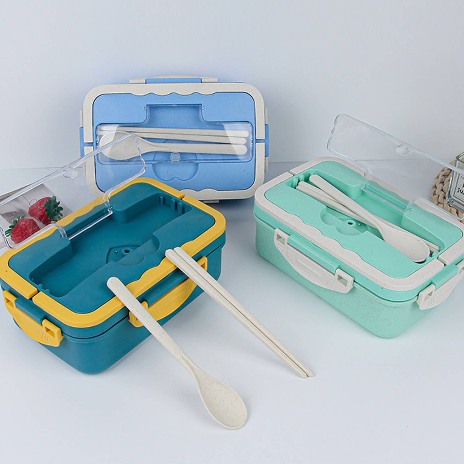 Portablefor Student Office Plastic Insulated Bento Lunch Box 2