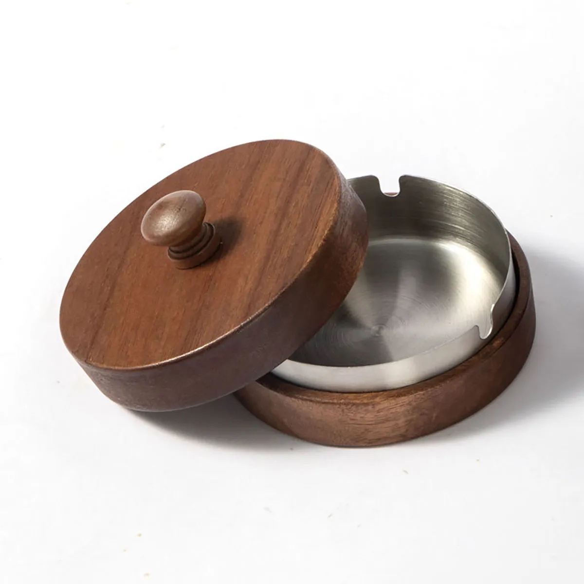 Wooden Portable Windproof Decorative Ashtrays for Cigarettes 7