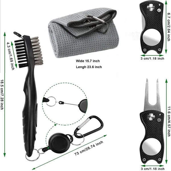 3 Pieces Golf Towels Cleaning Kit 6