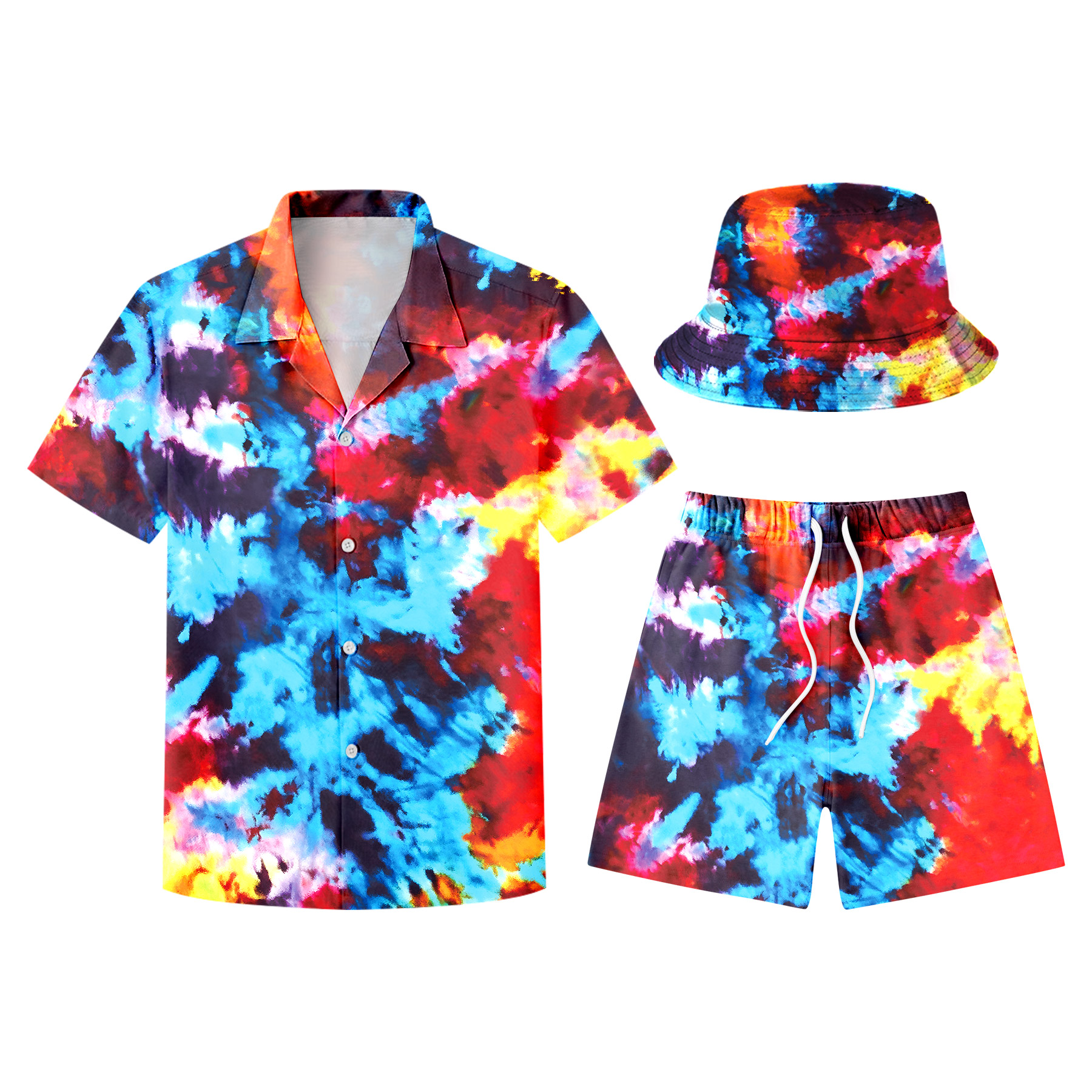 Hawaiian Shirts, Shorts And Bucket Hats Sets 7
