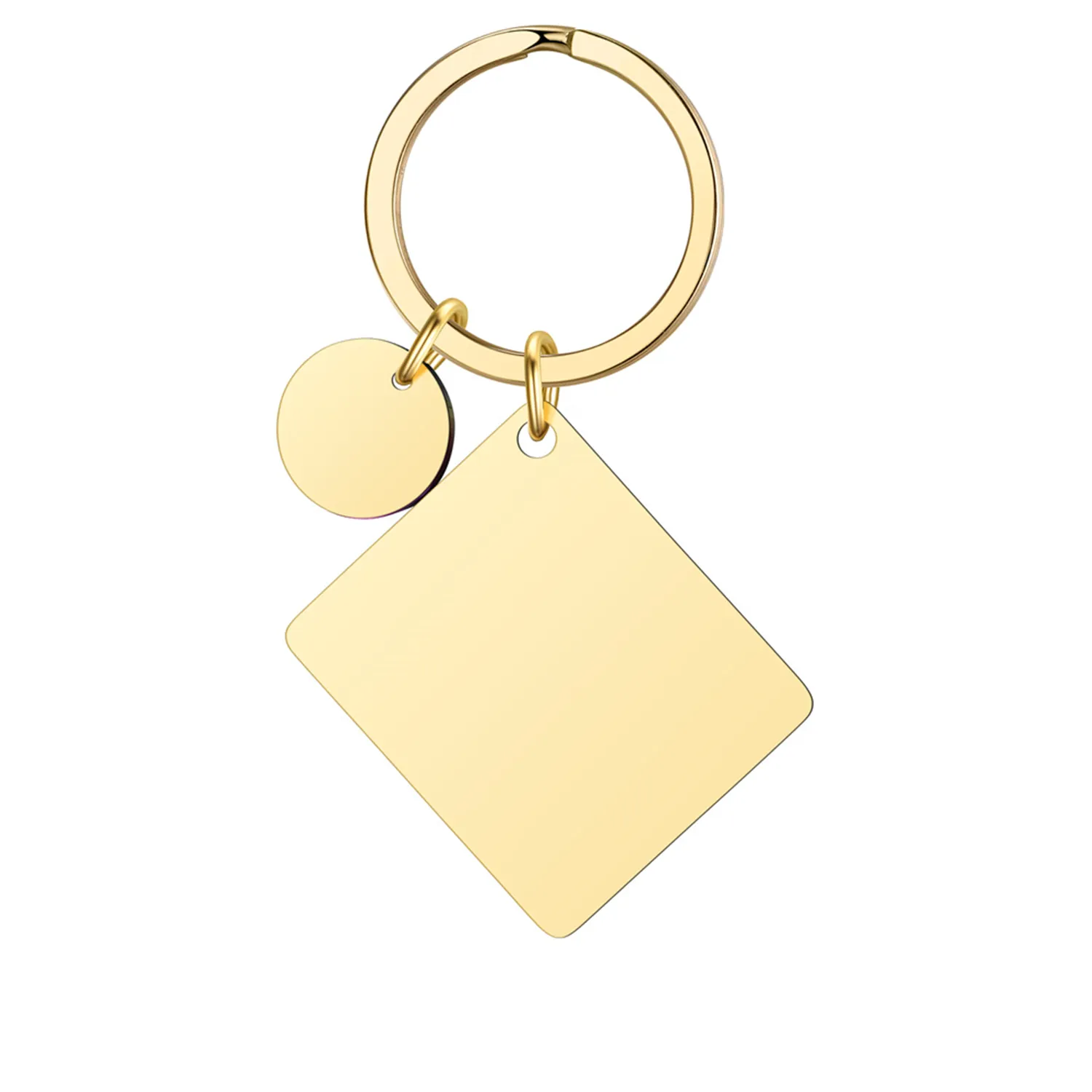 Square Stainless Steel Tag Key Chain 2