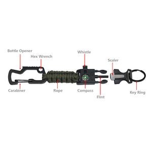 Rope Key Chain With Compass 8