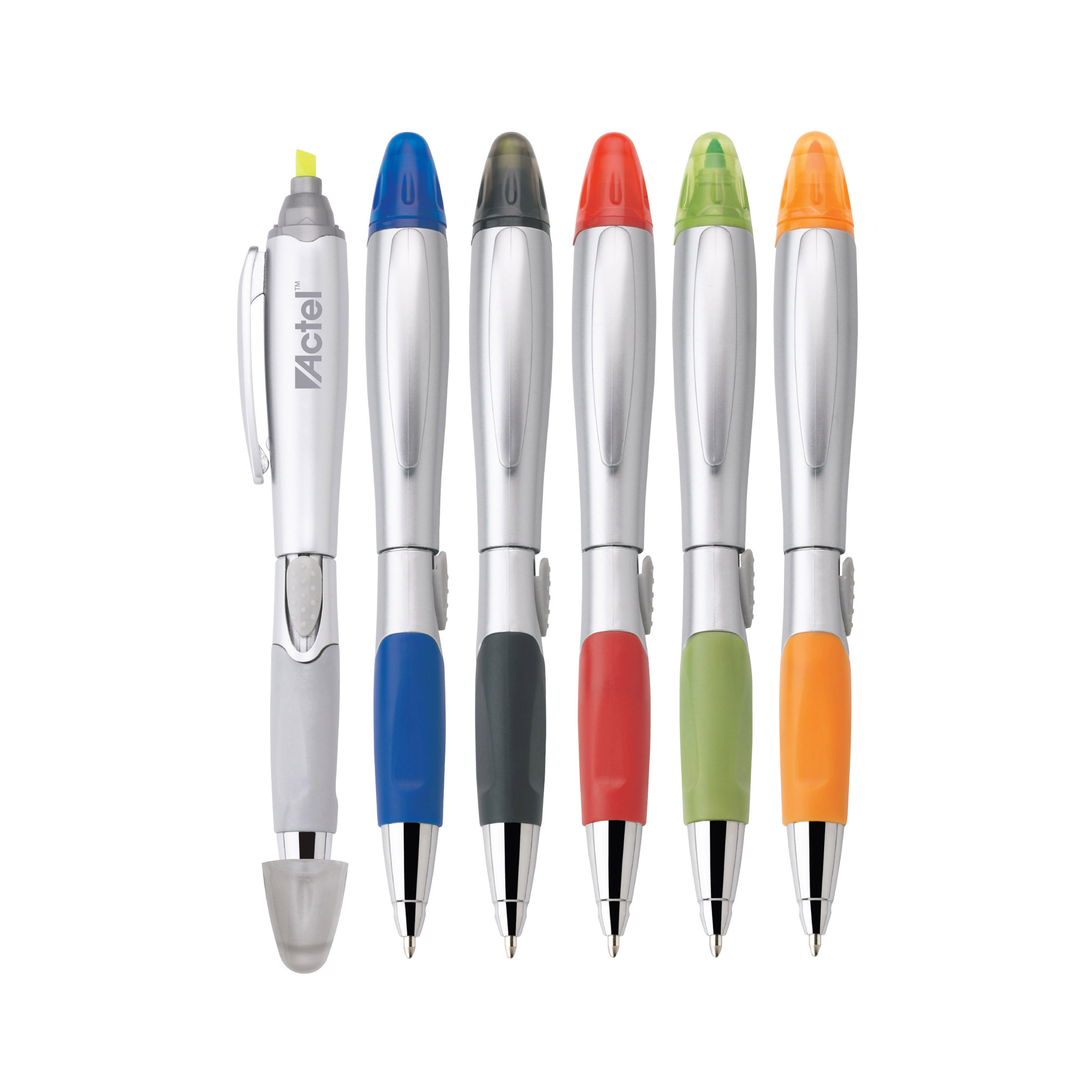 Silver blossom ballpoint penhighlighter 55