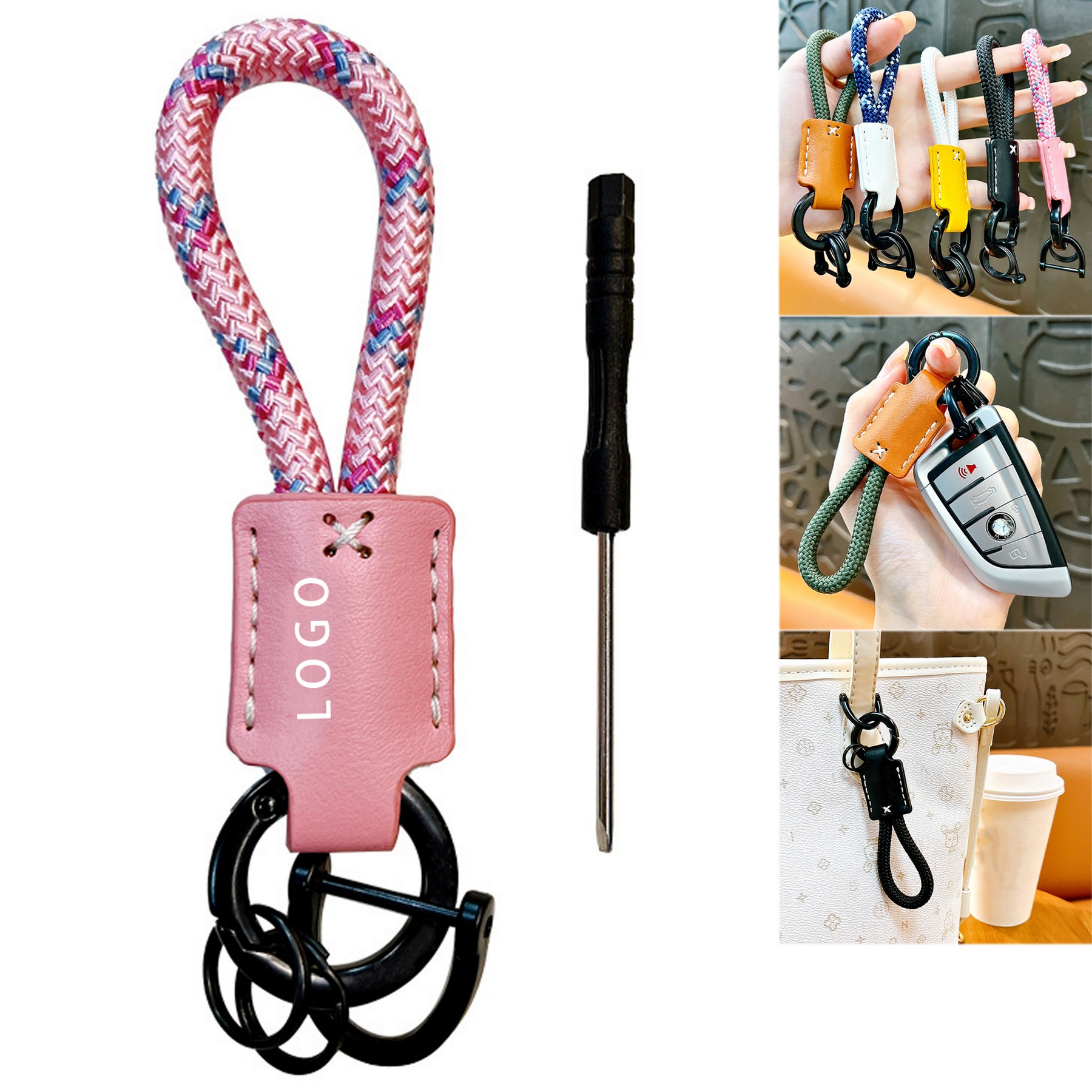 Car Keychain Braided Key Chain With D-ring